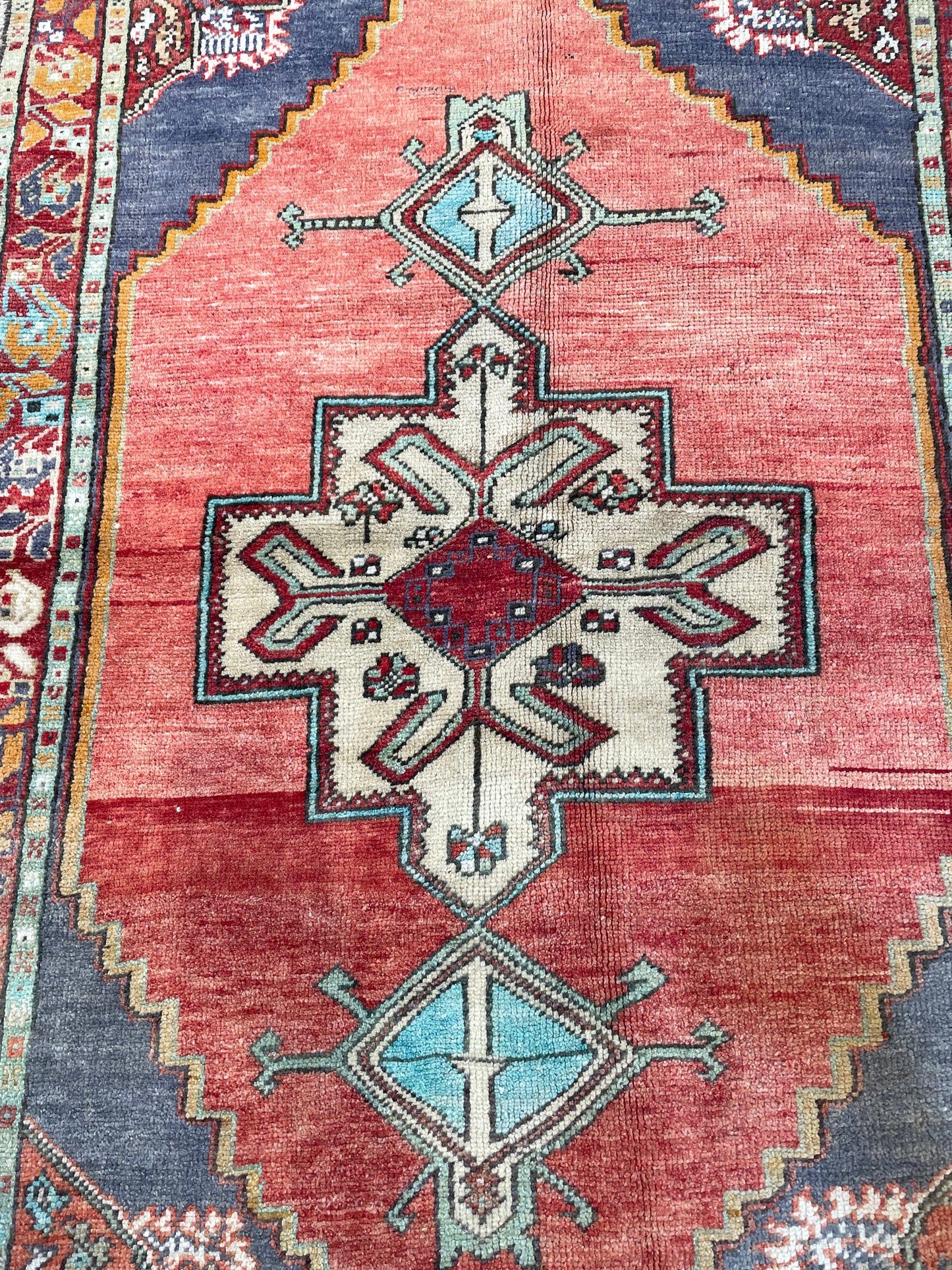 Hand-Knotted Wool Rug Turkish Oushak 3'8" x 5'11"