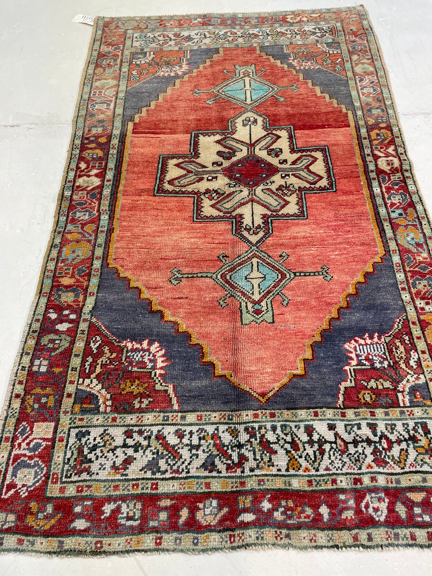 Hand-Knotted Wool Rug Turkish Oushak 3'8" x 5'11"