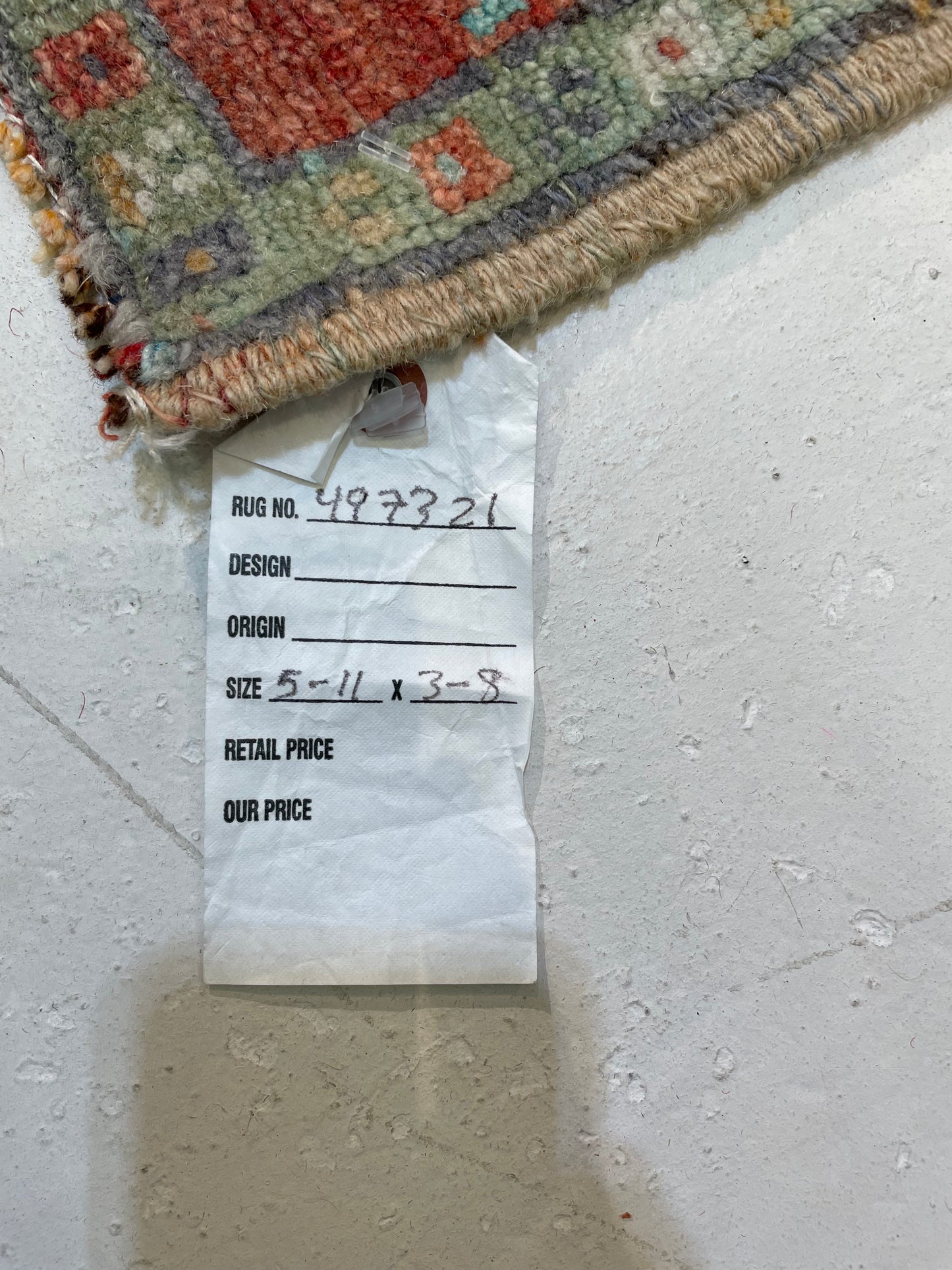 Hand-Knotted Wool Rug Turkish Oushak 3'8" x 5'11"