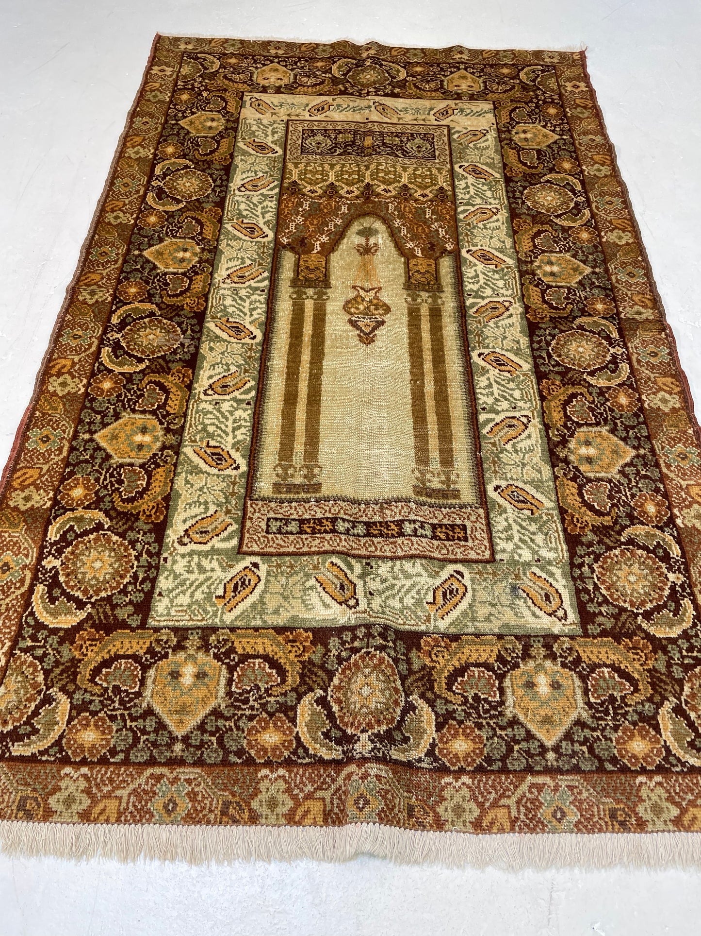 Hand-Knotted Wool Rug Turkish Oushak 3'7" x 5'8"