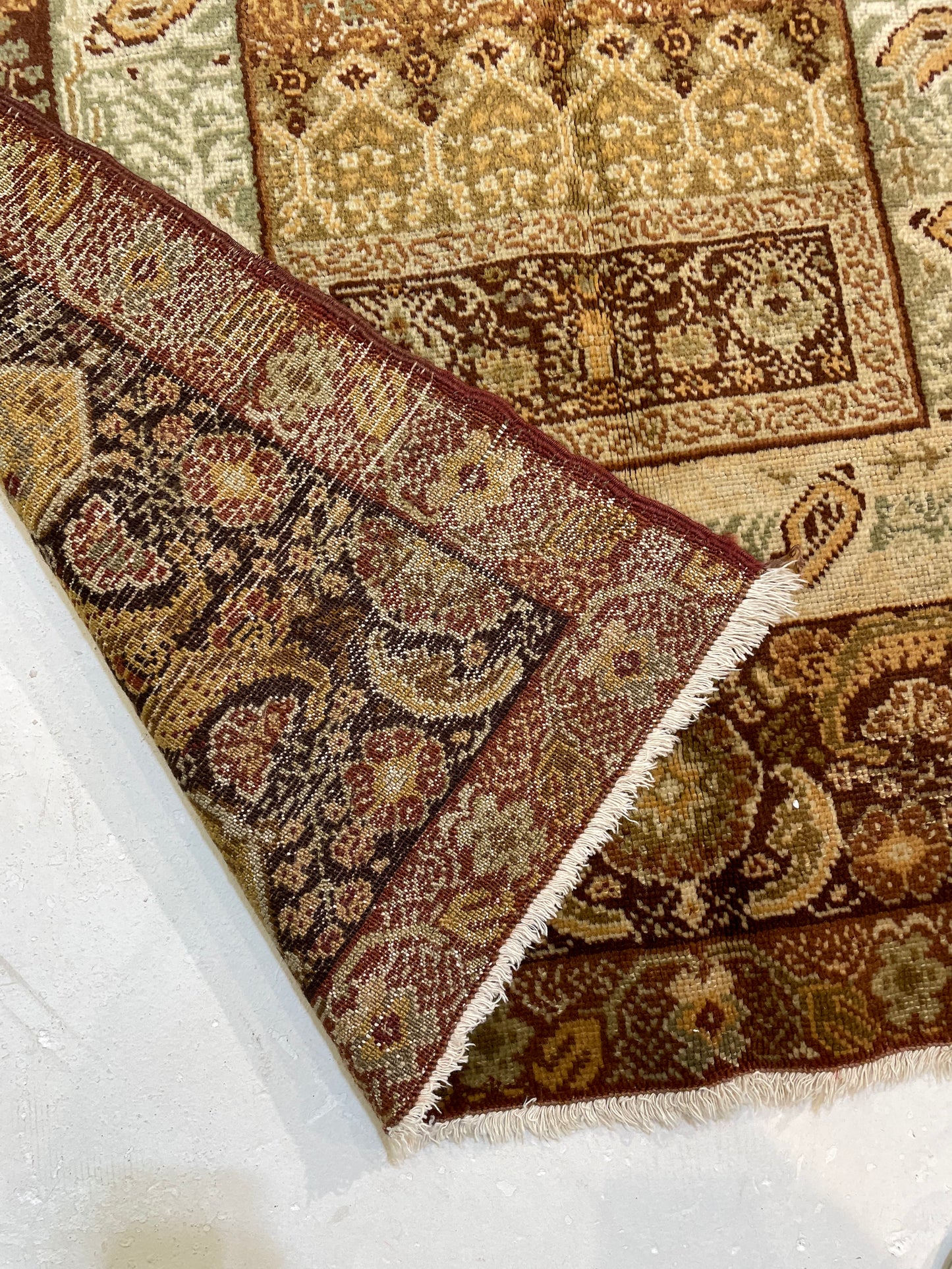 Hand-Knotted Wool Rug Turkish Oushak 3'7" x 5'8"