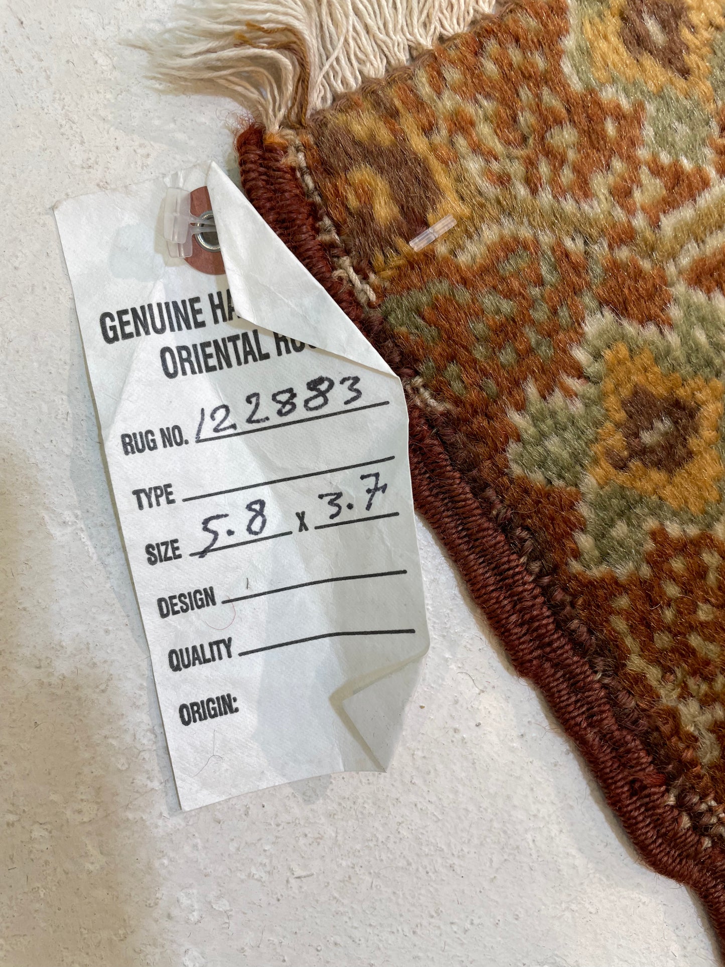 Hand-Knotted Wool Rug Turkish Oushak 3'7" x 5'8"