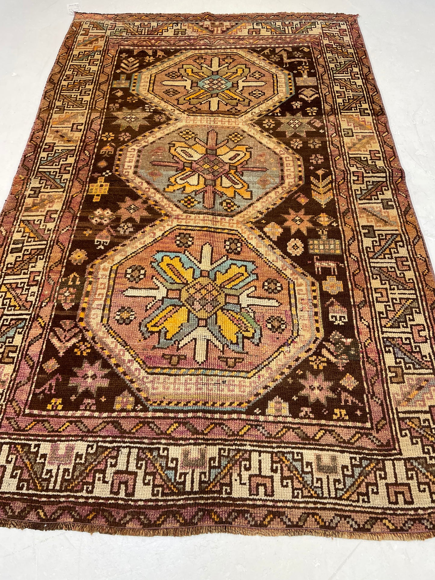 Hand-Knotted Wool Rug Turkish Oushak 3'11" x 6'3"