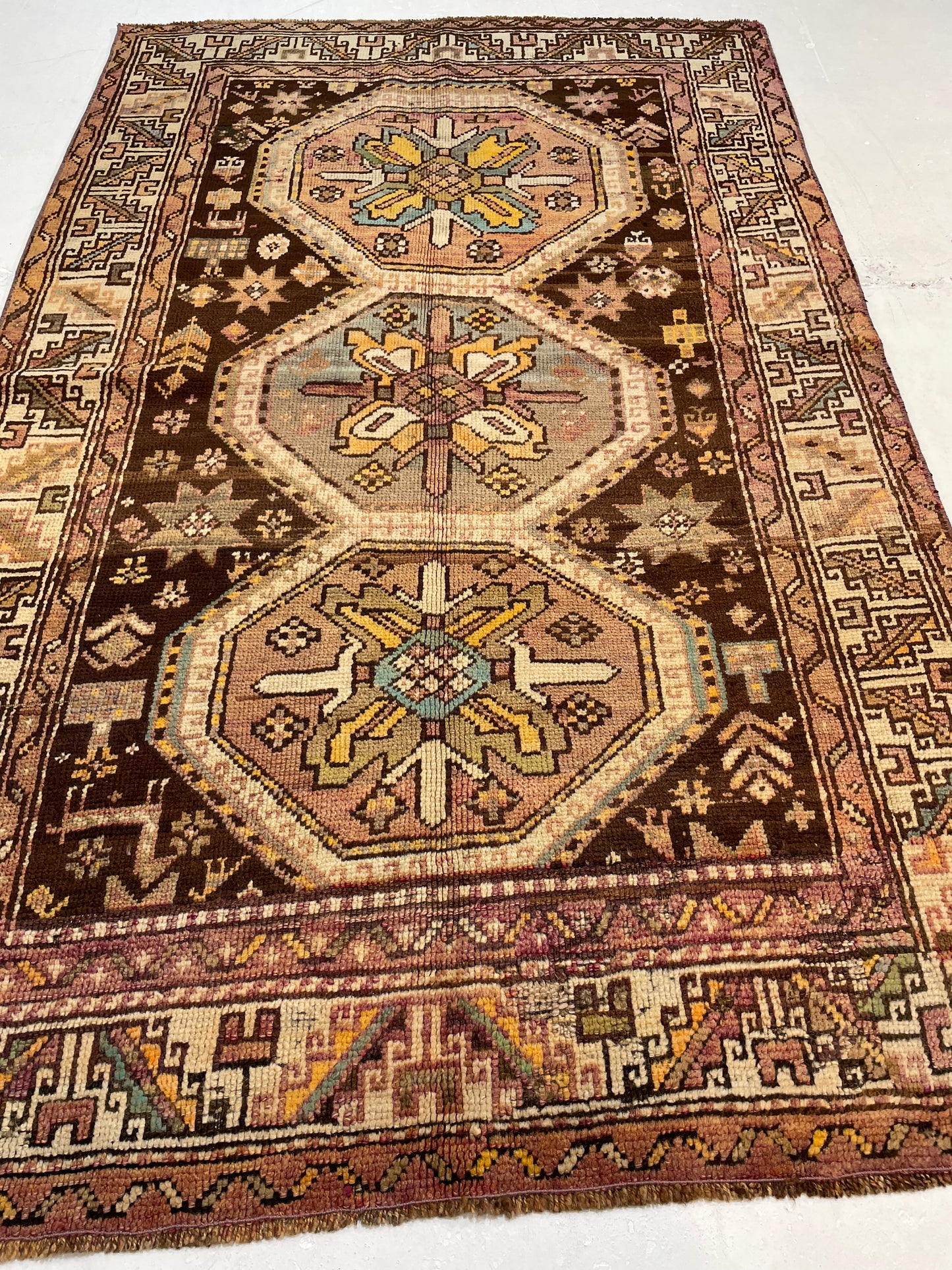 Hand-Knotted Wool Rug Turkish Oushak 3'11" x 6'3"