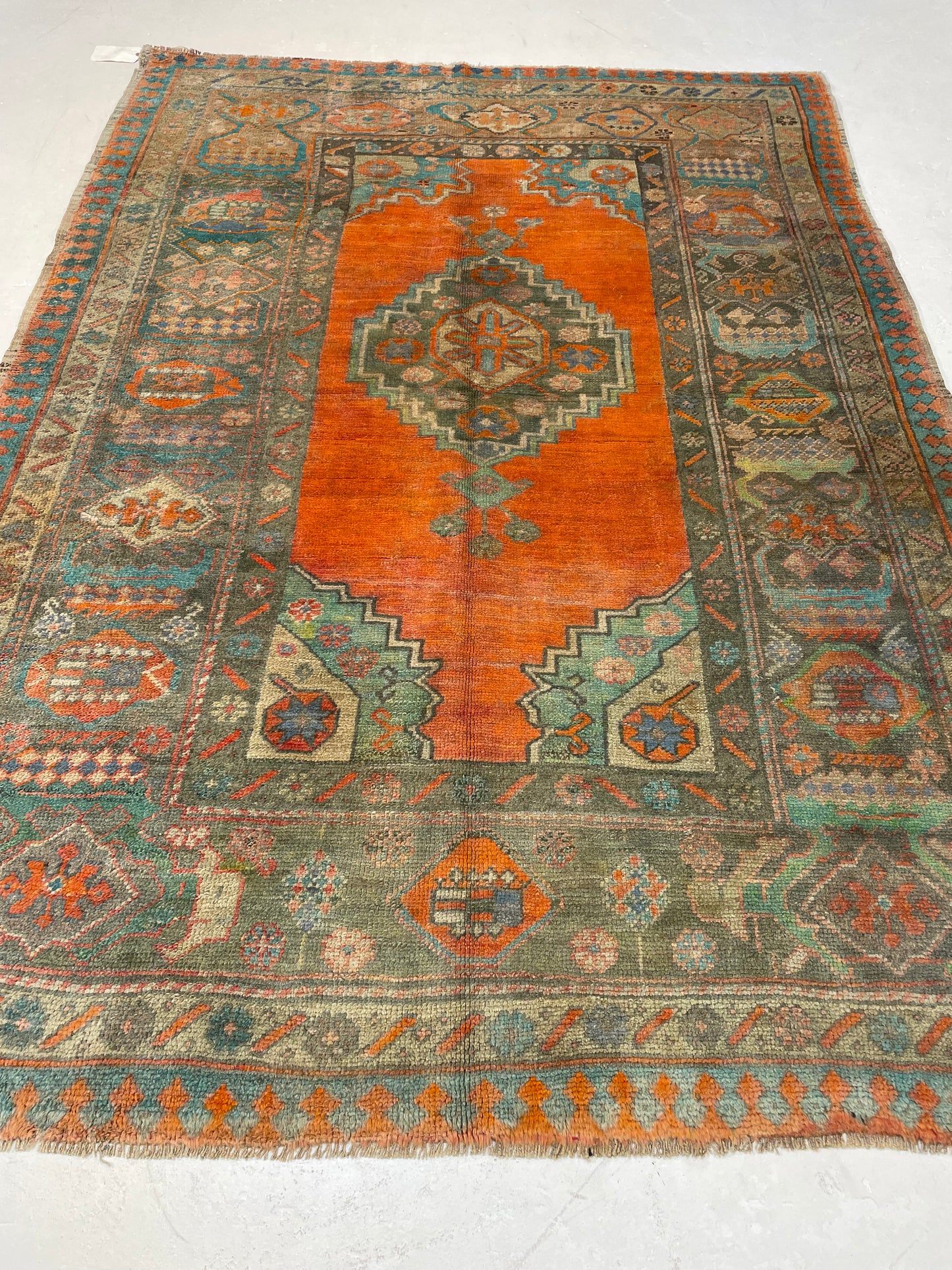 Hand-Knotted Wool Rug Turkish Oushak 4'6" x 7'2"