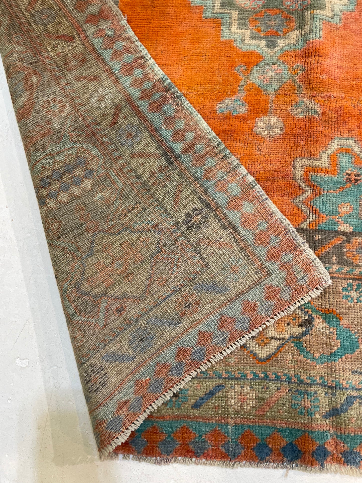 Hand-Knotted Wool Rug Turkish Oushak 4'6" x 7'2"