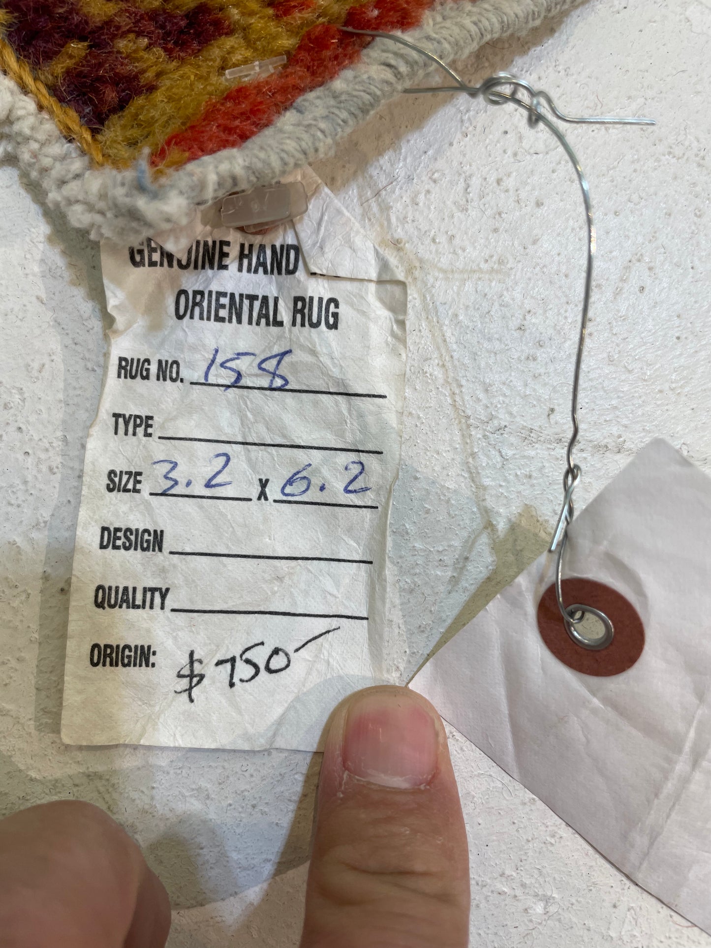 Hand-Knotted Wool Rug Turkish Oushak 3'2" x 6'2"