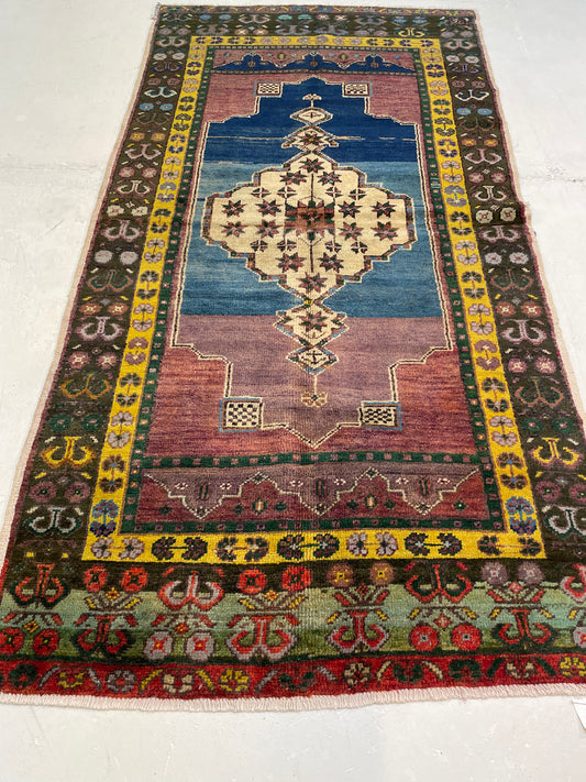 Hand-Knotted Wool Rug Turkish Oushak 3'6" x 6'10"