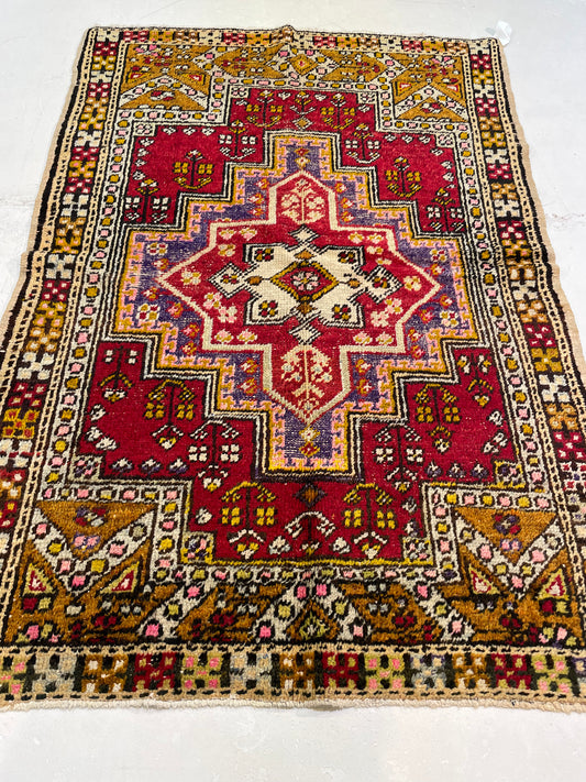 Hand-Knotted Wool Rug Turkish Oushak 4' x 5'9"