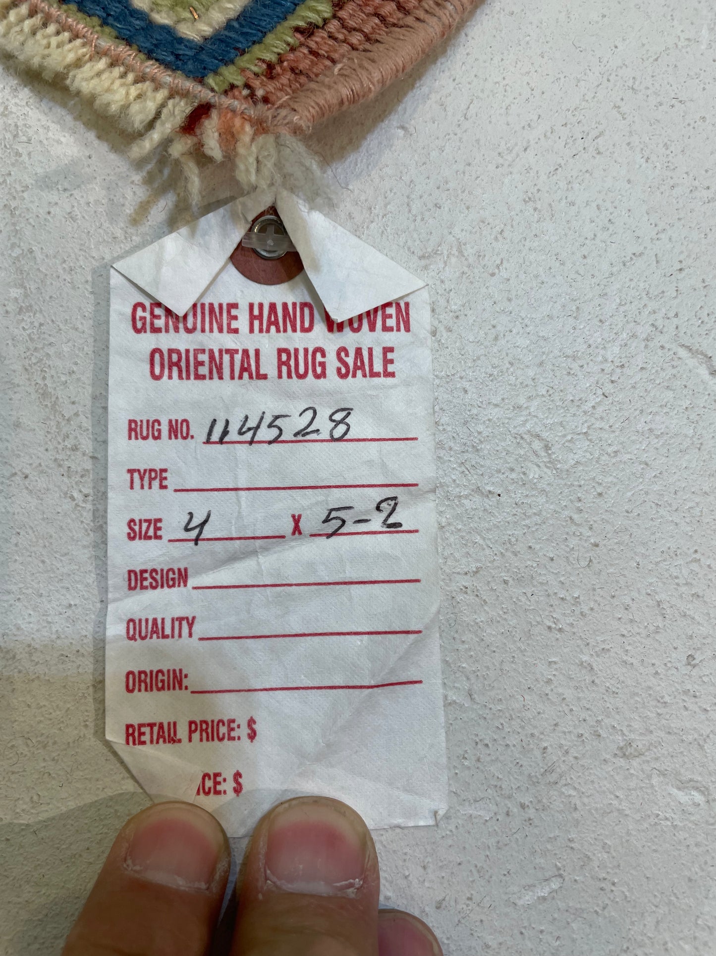 Hand-Knotted Wool Rug Turkish Oushak 4' x 5'2"