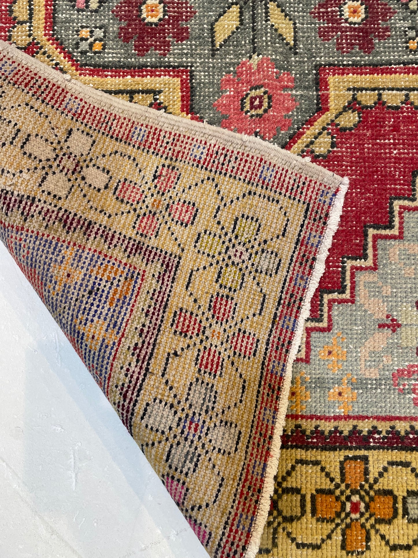 Hand-Knotted Wool Rug Turkish Oushak 3'6" x 5'2"