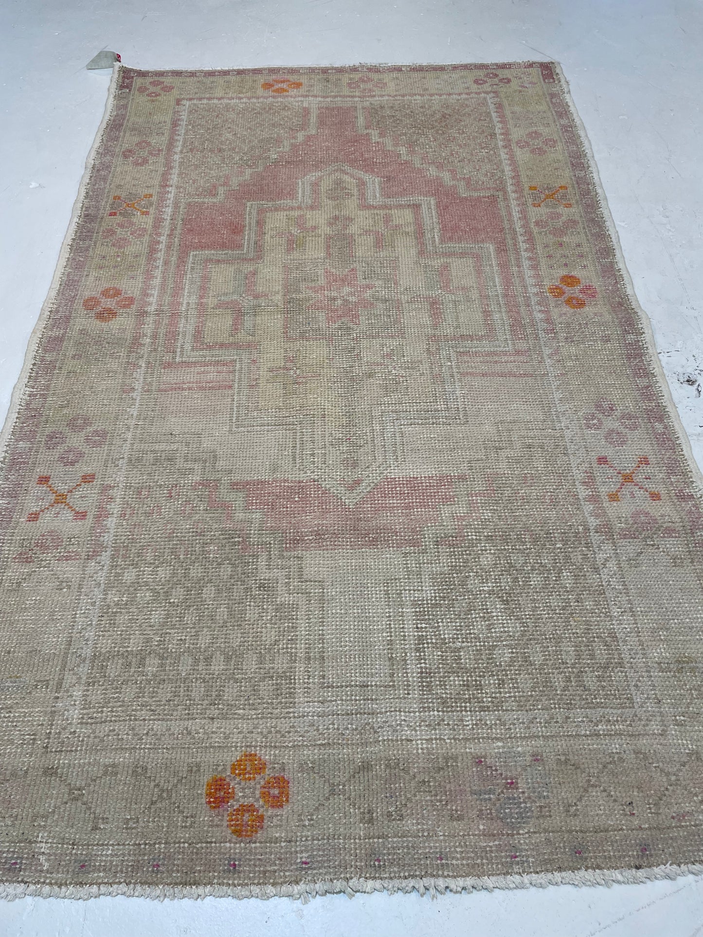 Hand-Knotted Wool Rug Turkish Oushak 3'6" x 5'9"