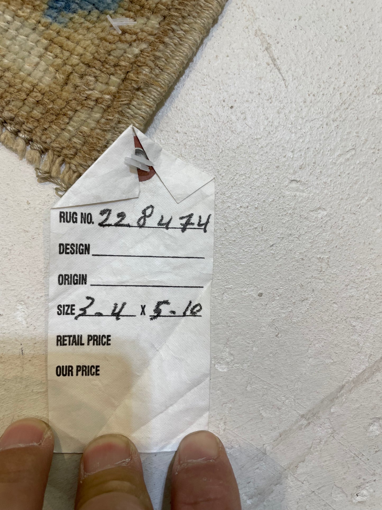 Hand-Knotted Wool Rug Turkish Oushak 3'4" x 5'10"