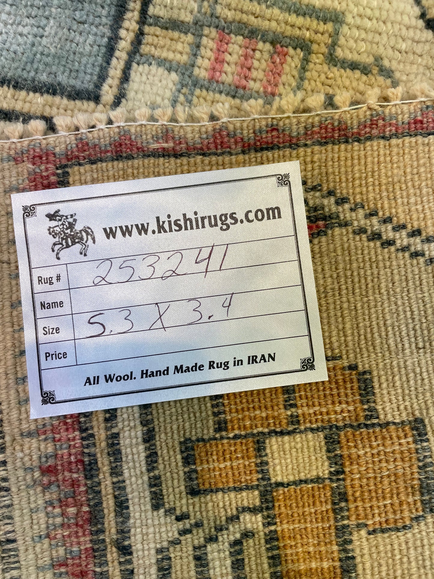 Hand-Knotted Wool Rug Turkish Oushak 3'4" x 5'3"