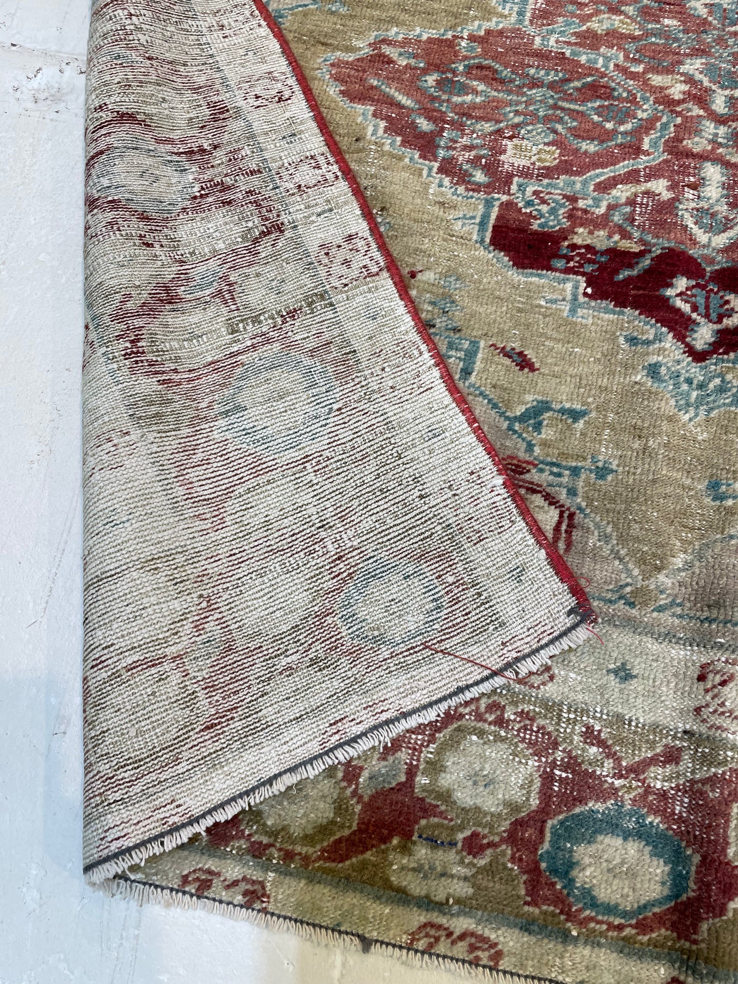 Hand-Knotted Wool Rug Turkish Oushak 4'2" x 5'3"