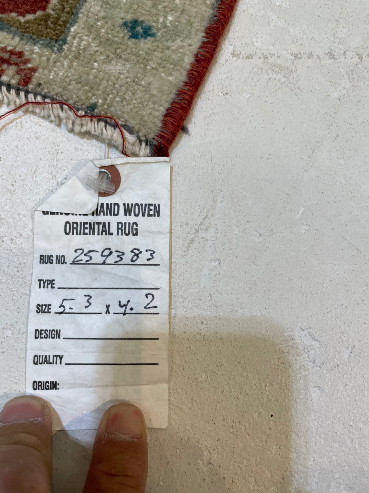 Hand-Knotted Wool Rug Turkish Oushak 4'2" x 5'3"