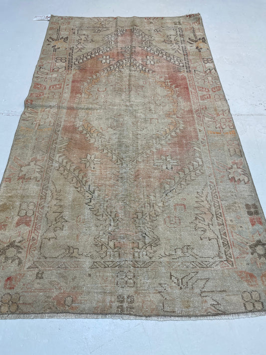 Hand-Knotted Wool Rug Turkish Oushak 3'1" x 5'6"