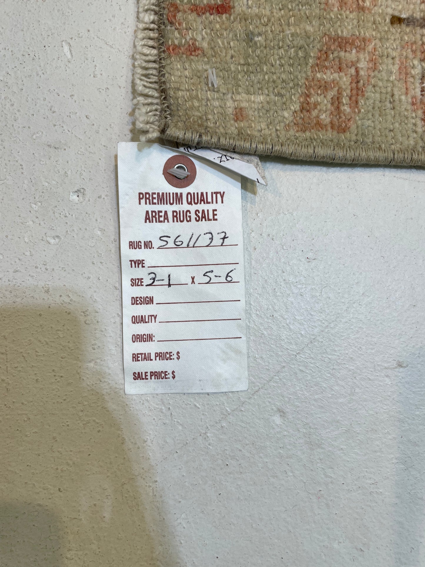 Hand-Knotted Wool Rug Turkish Oushak 3'1" x 5'6"