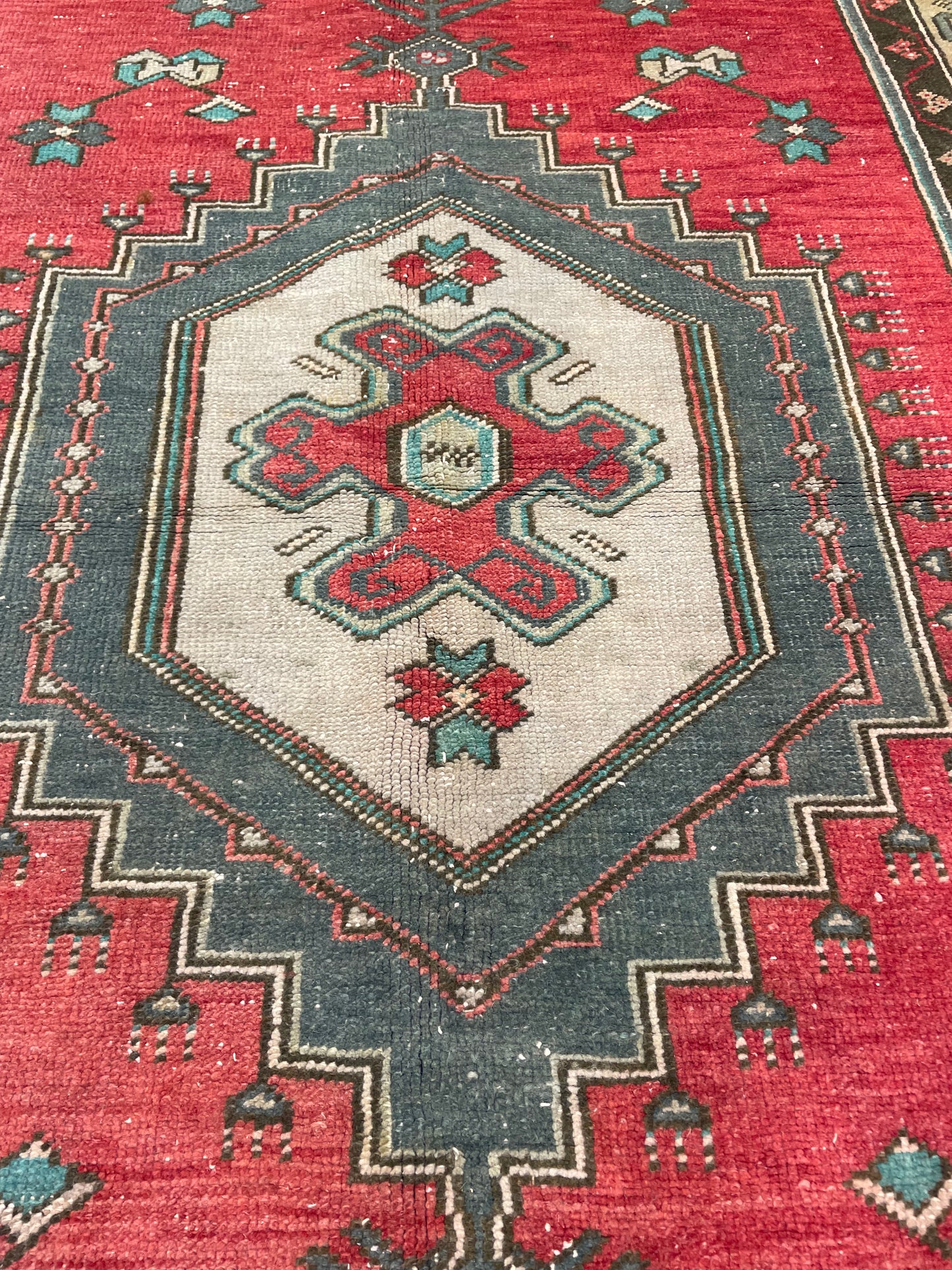 Hand-Knotted Wool Gallery Size Turkish Oushak 4' x 8'2"