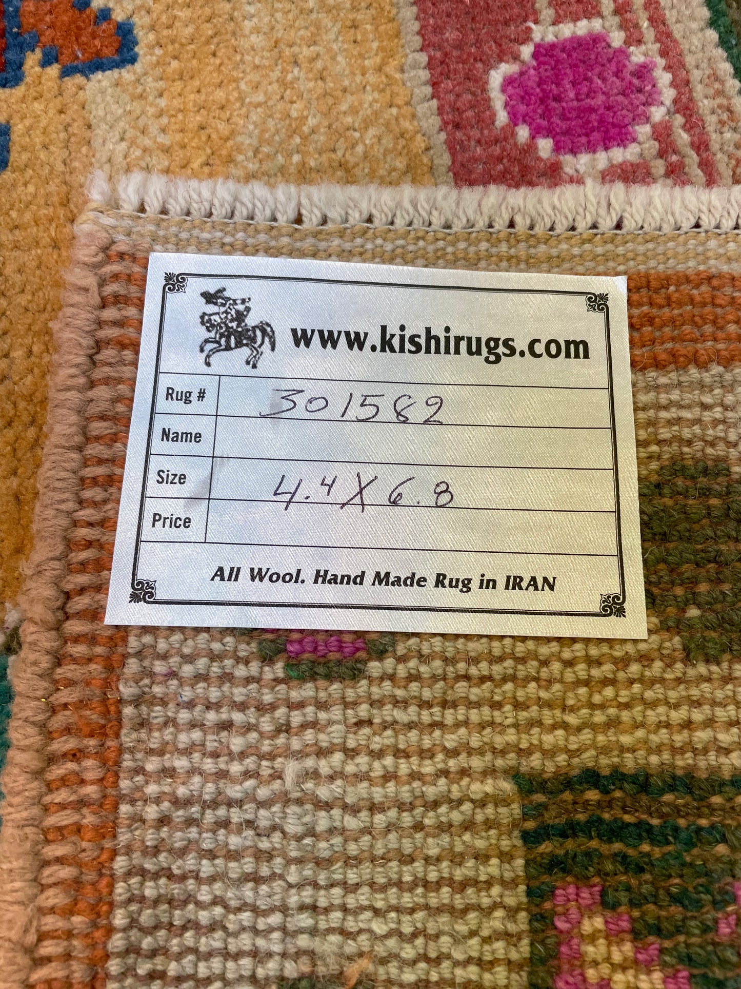 Hand-Knotted Wool Rug Turkish Oushak 4'4" x 6'8"