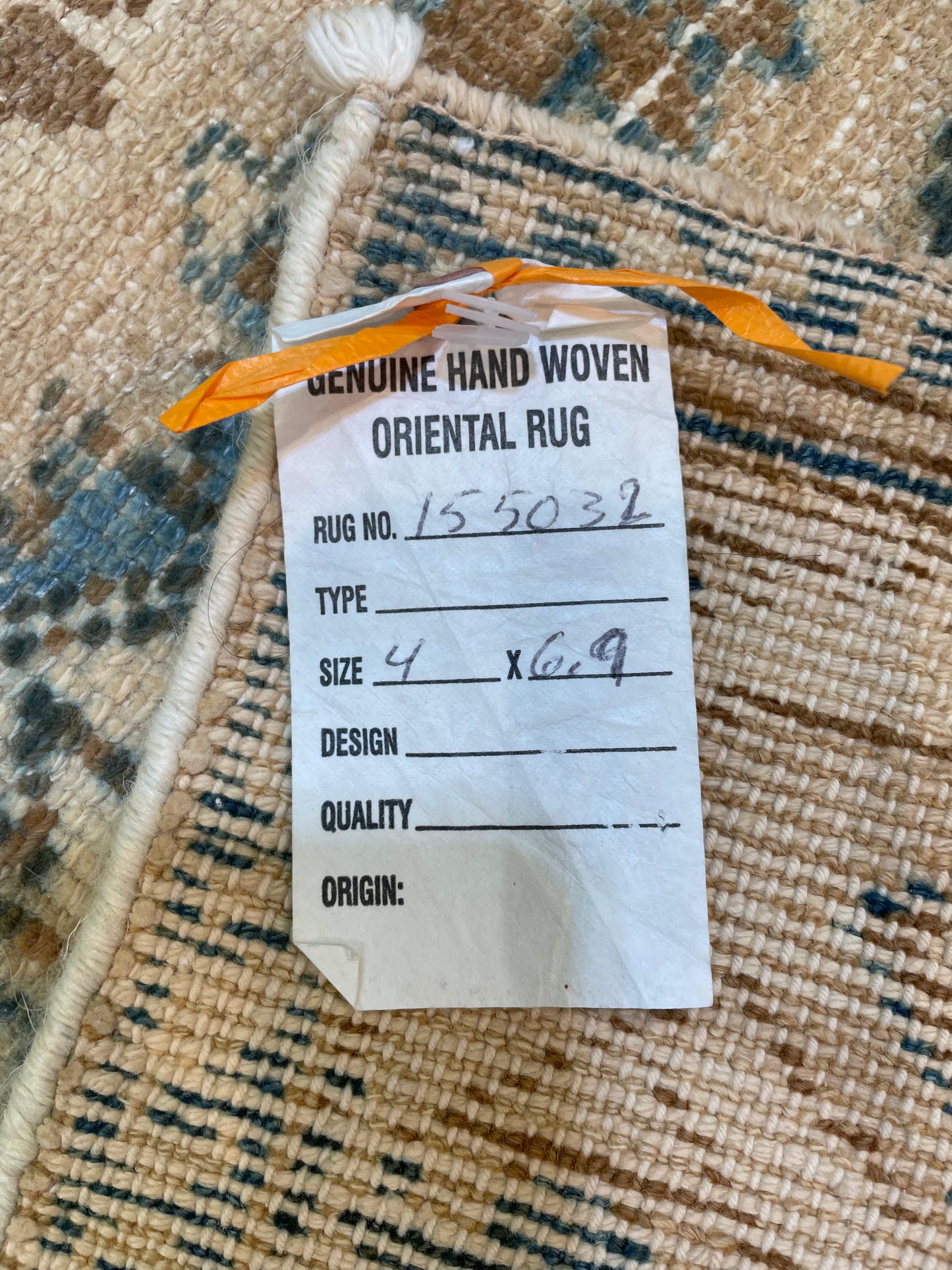 Hand-Knotted Wool Rug Turkish Oushak 4' x 6'9"