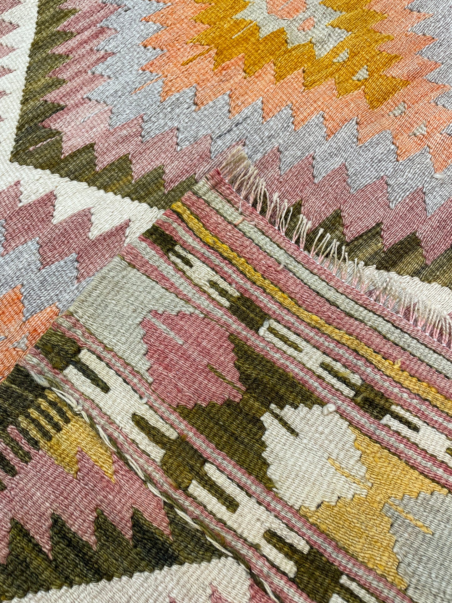 Hand-Knotted Wool Rug Turkish Oushak 4' x 6'3"