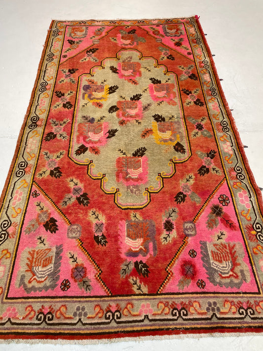 Hand-Knotted Wool Gallery Size Khotan 4"6" x 8'5"