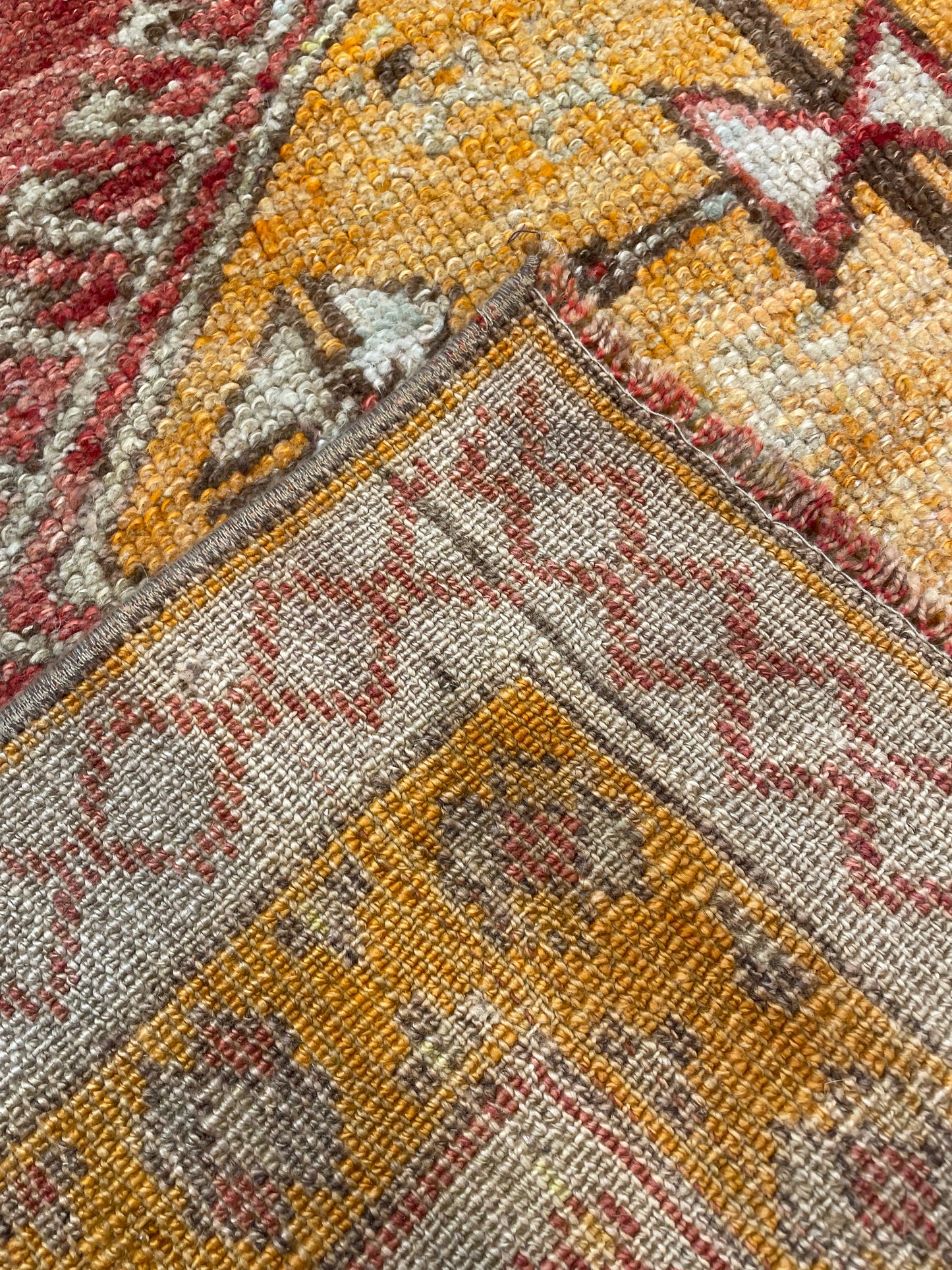 Hand-Knotted Wool Gallery Size Turkish Oushak 3'8" x 9'6"