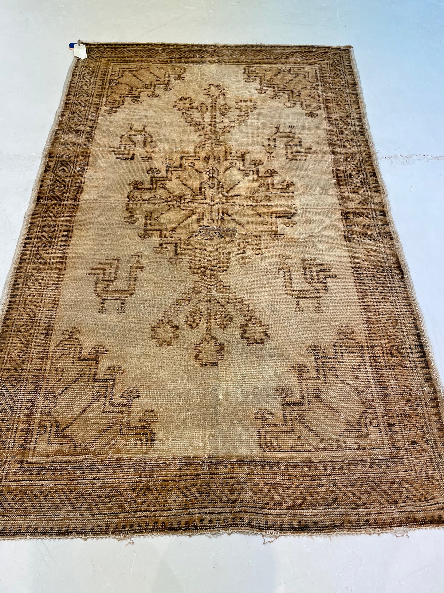Hand-Knotted Wool Rug Turkish Oushak 4' x 6'7"