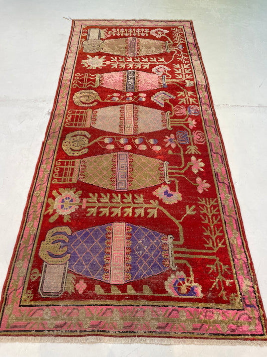 Hand-Knotted Wool Gallery Size Khotan 3'10" x 8'11"