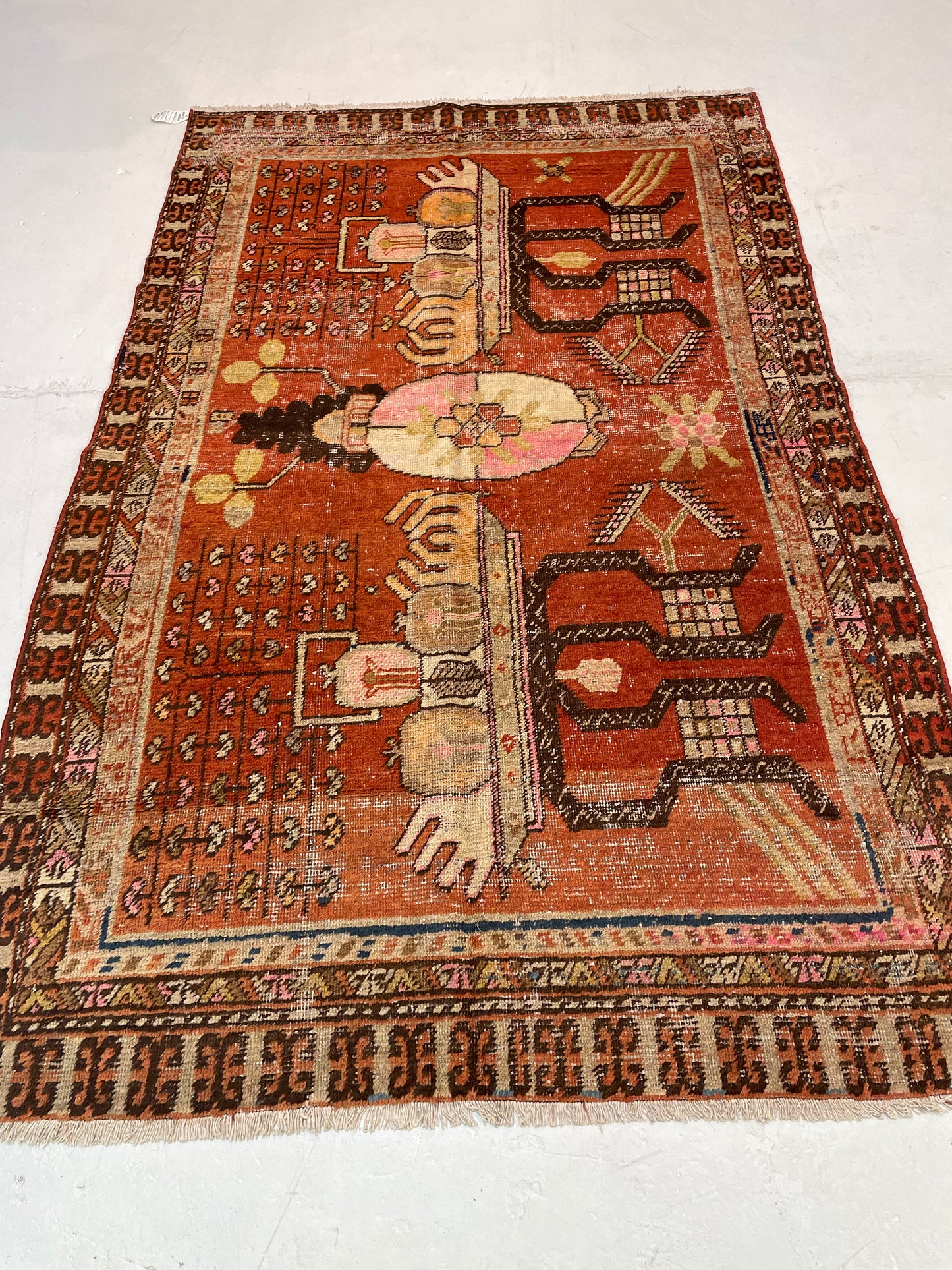 Hand-Knotted Wool Rug Khotan 4'4" x 6'10"
