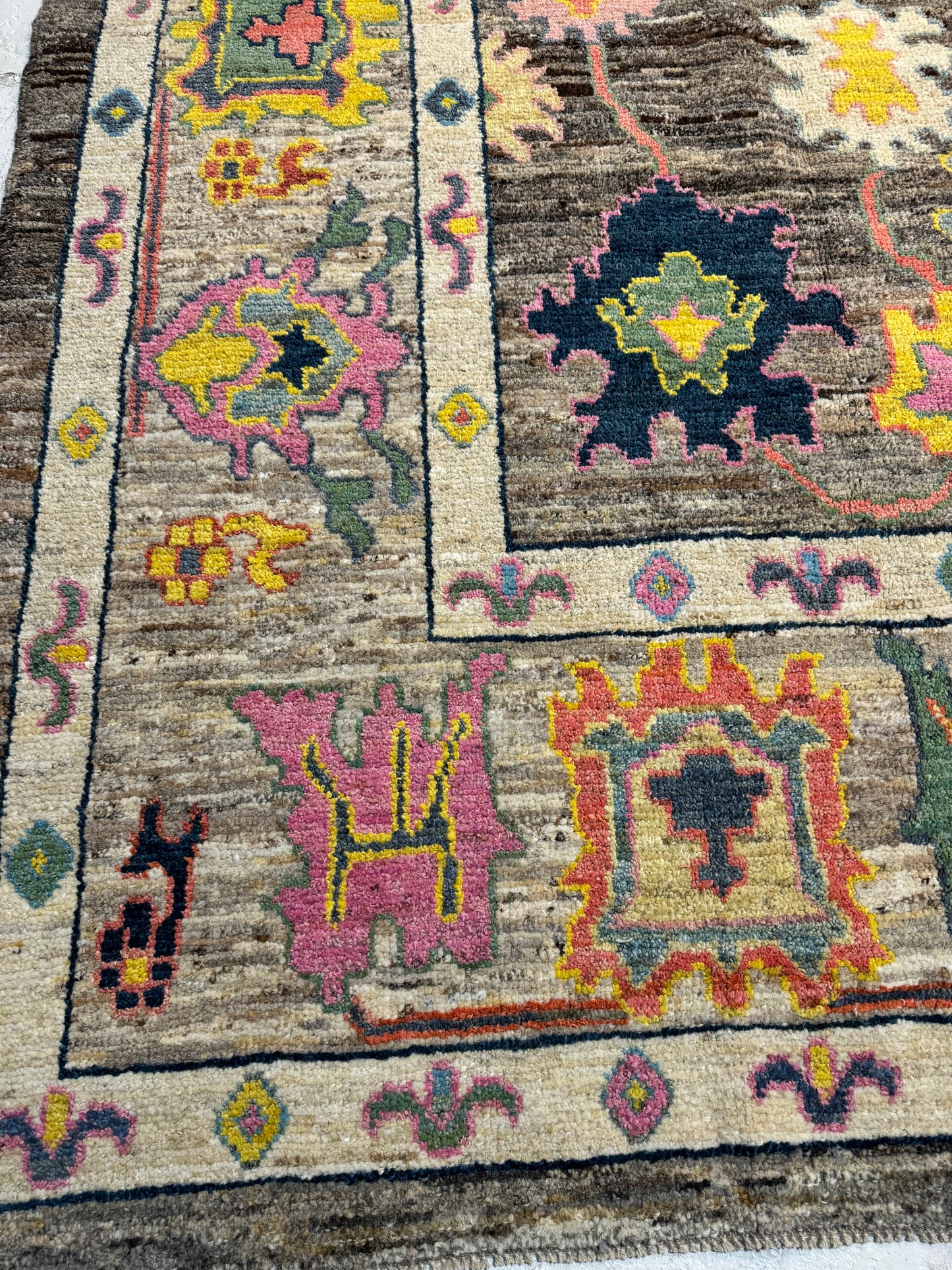 Hand-Knotted Wool Area Rug Tukish Oushak 10'2" x 14'3"