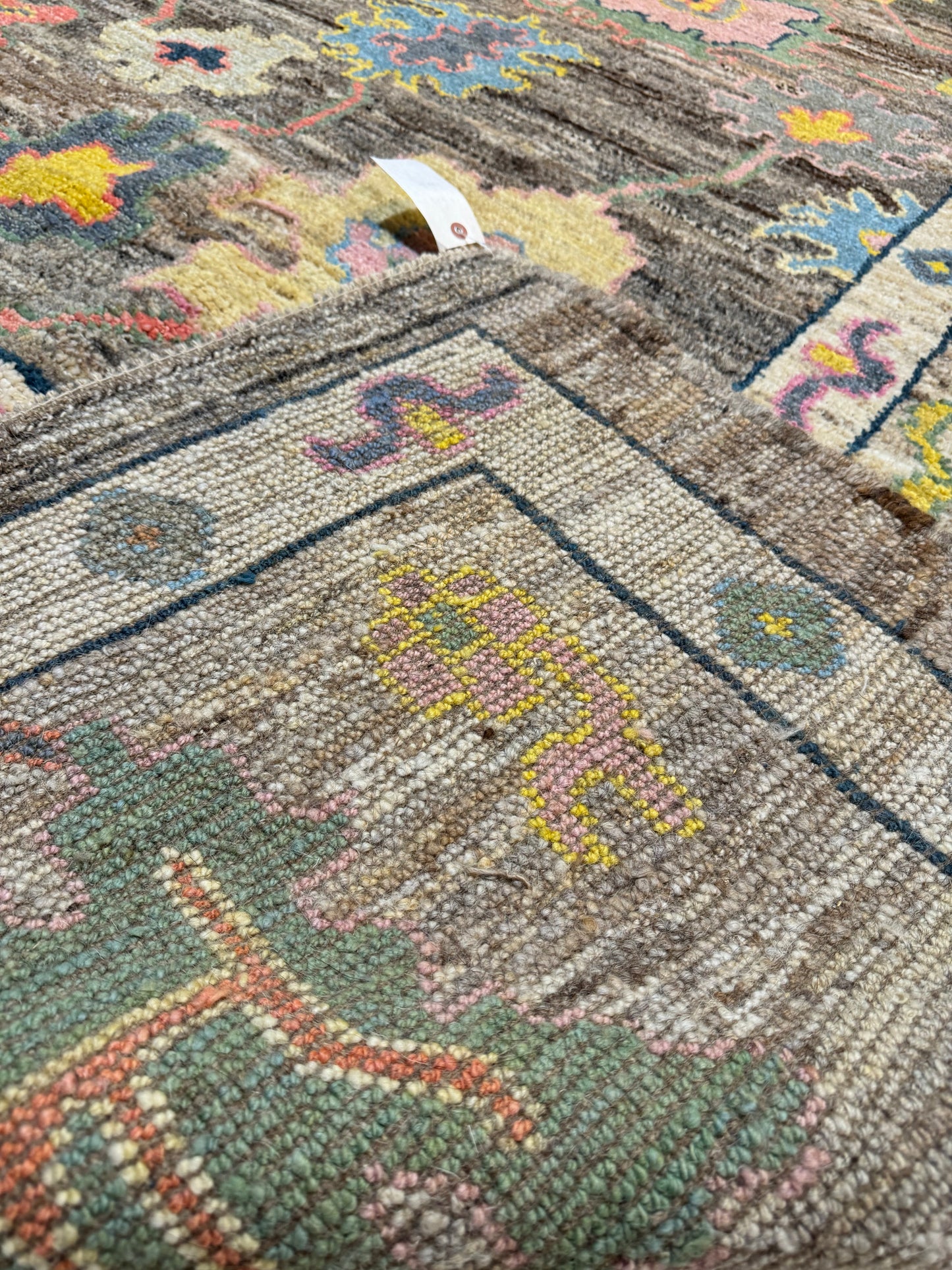 Hand-Knotted Wool Area Rug Tukish Oushak 10'2" x 14'3"