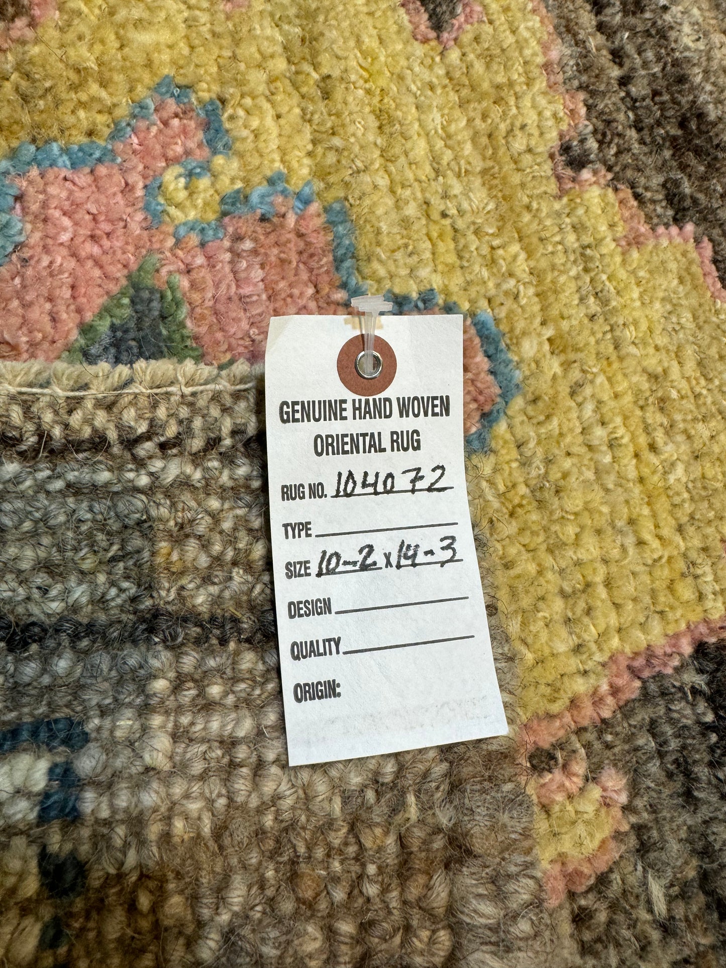 Hand-Knotted Wool Area Rug Tukish Oushak 10'2" x 14'3"