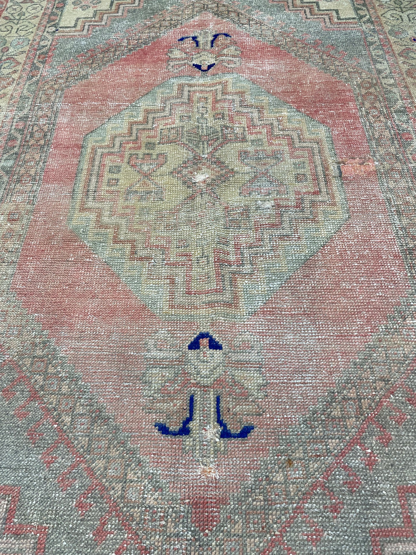 Hand-Knotted Wool Rug Turkish Oushak 3'8" x 6'3"