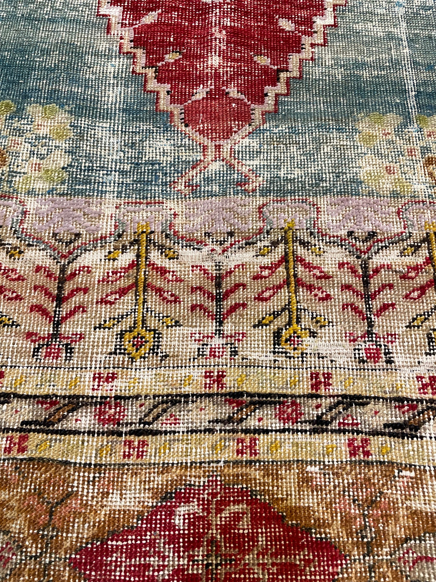 Hand-Knotted Wool Rug Turkish Oushak 3'4" x 5'1"