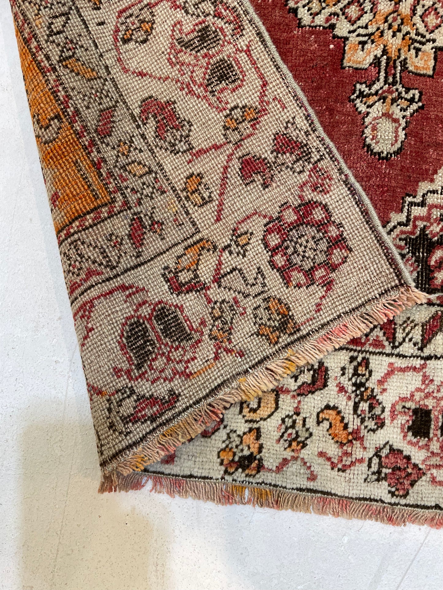 Hand-Knotted Wool Rug Turkish Oushak 3'4" x 4'11"