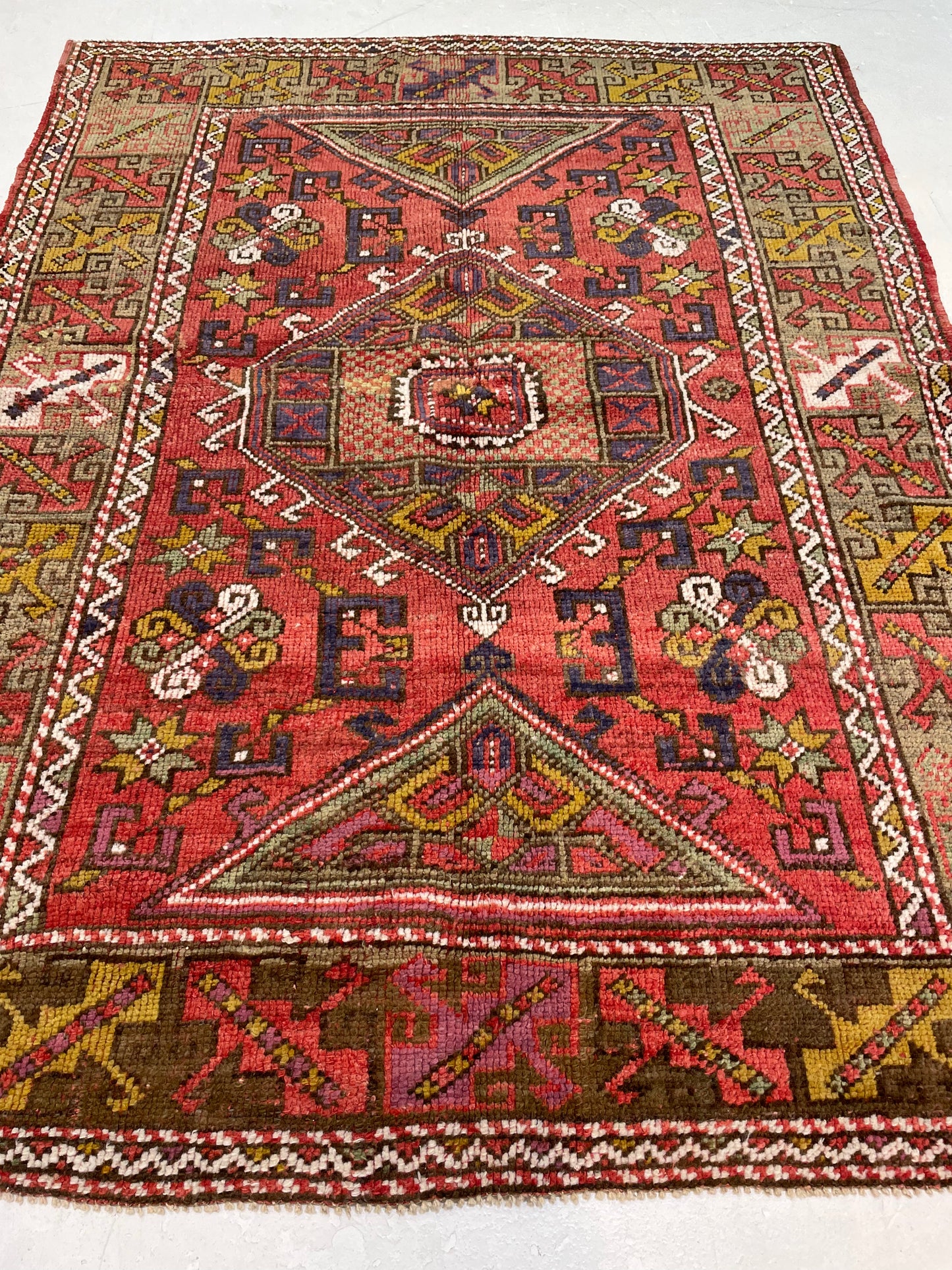 Hand-Knotted Wool Rug Turkish Oushak 3'10" x 5'2"