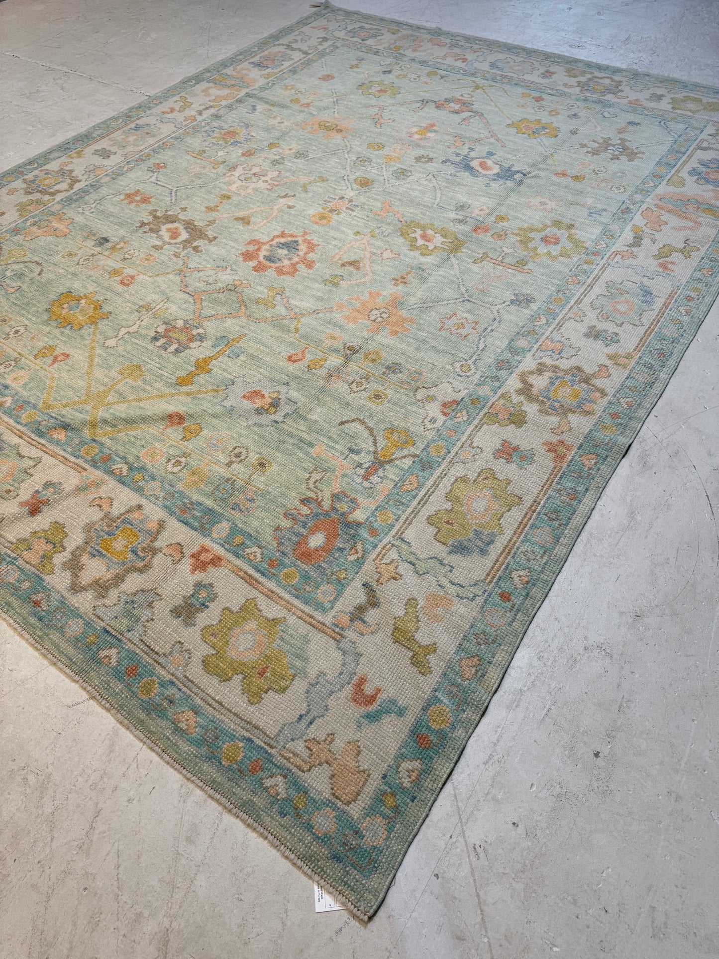 Hand-Knotted Wool Area Rug Turkish Oushak 8'2" x 10'10"