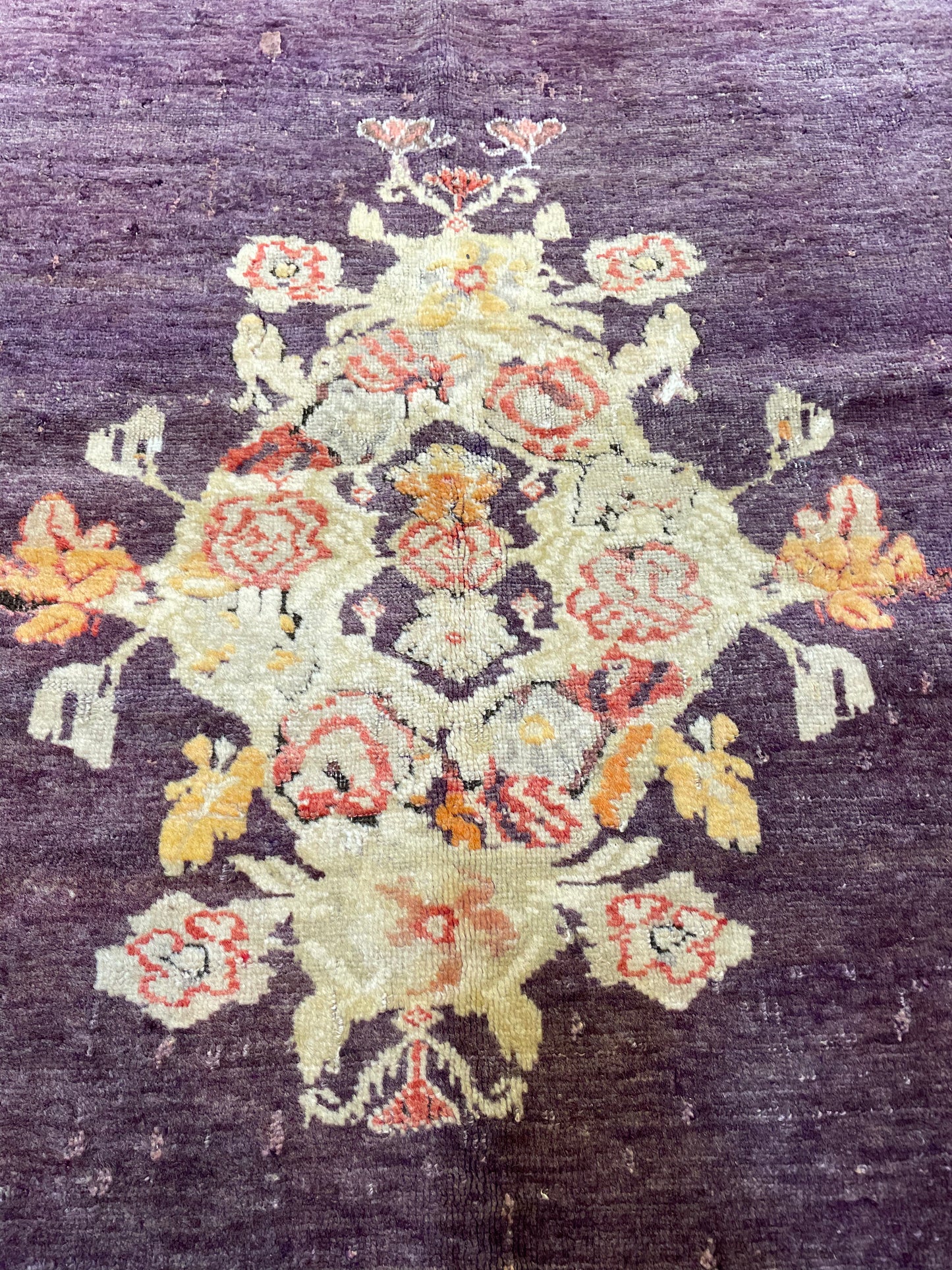 Hand-Knotted Wool Rug Turkish Oushak 3'4" x 5'2"