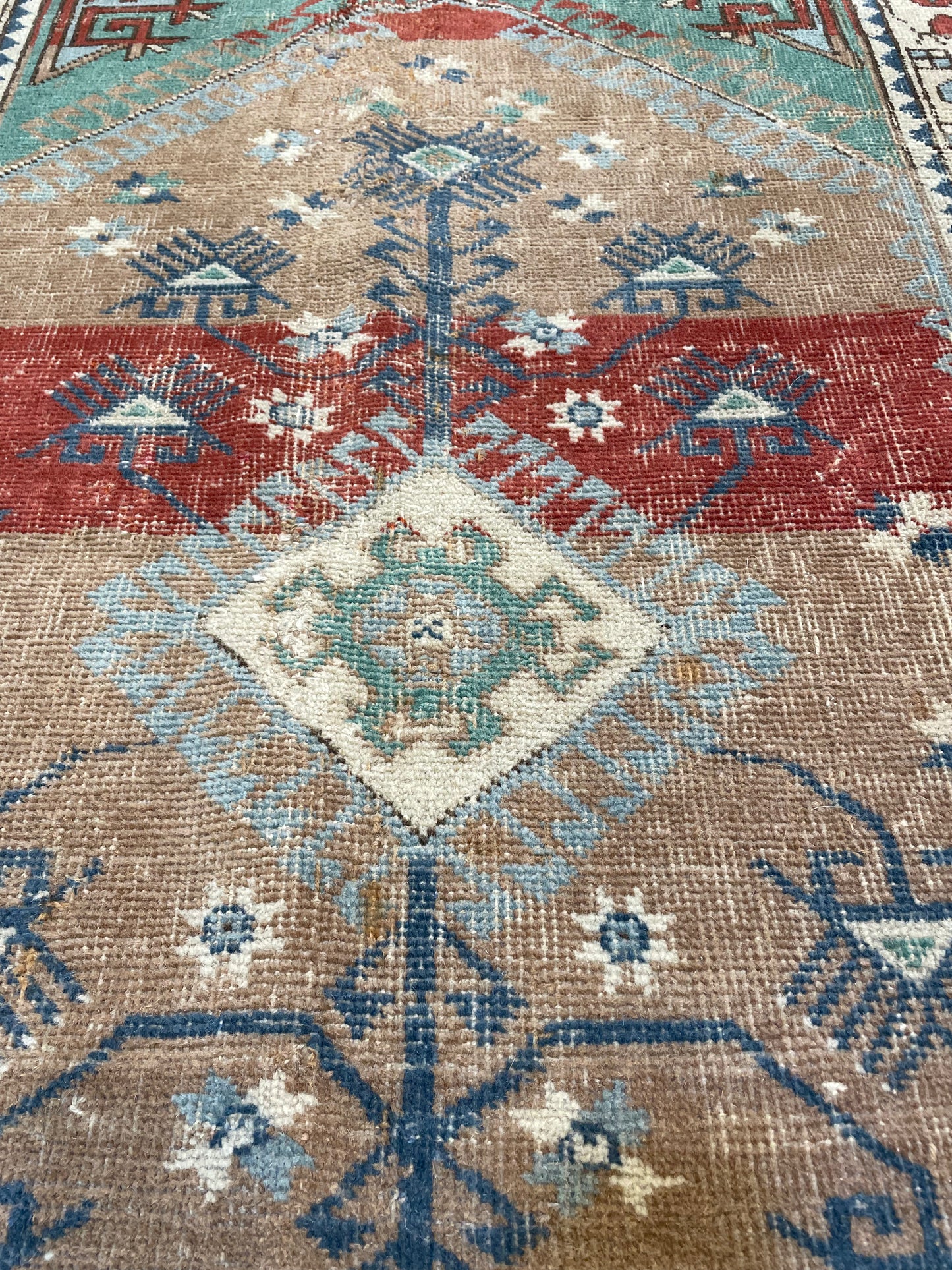 Hand-Knotted Wool Rug Turkish Oushak 3'10" x 5'8"