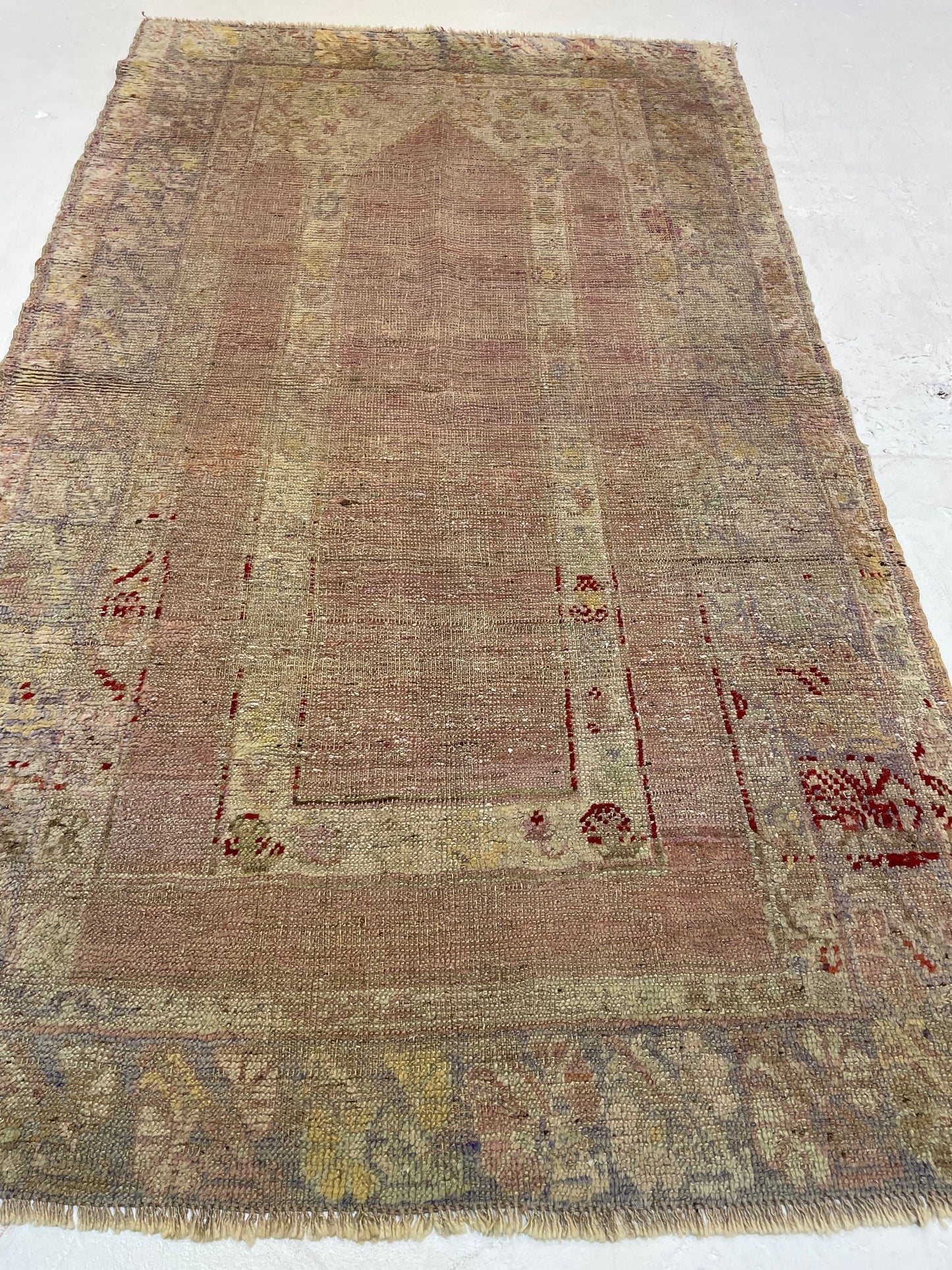 Hand-Knotted Wool Rug Turkish Oushak 3'3" x 5'7"