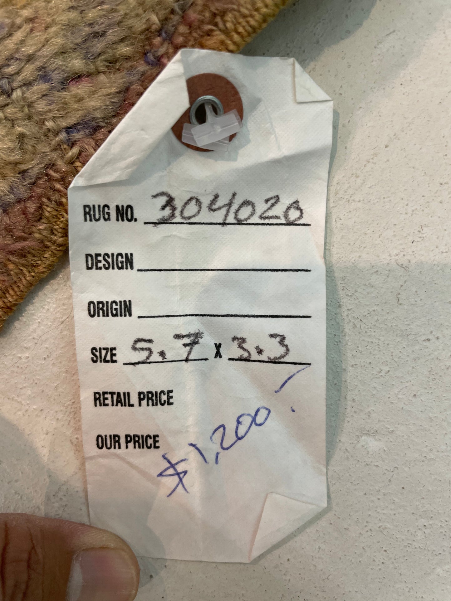 Hand-Knotted Wool Rug Turkish Oushak 3'3" x 5'7"