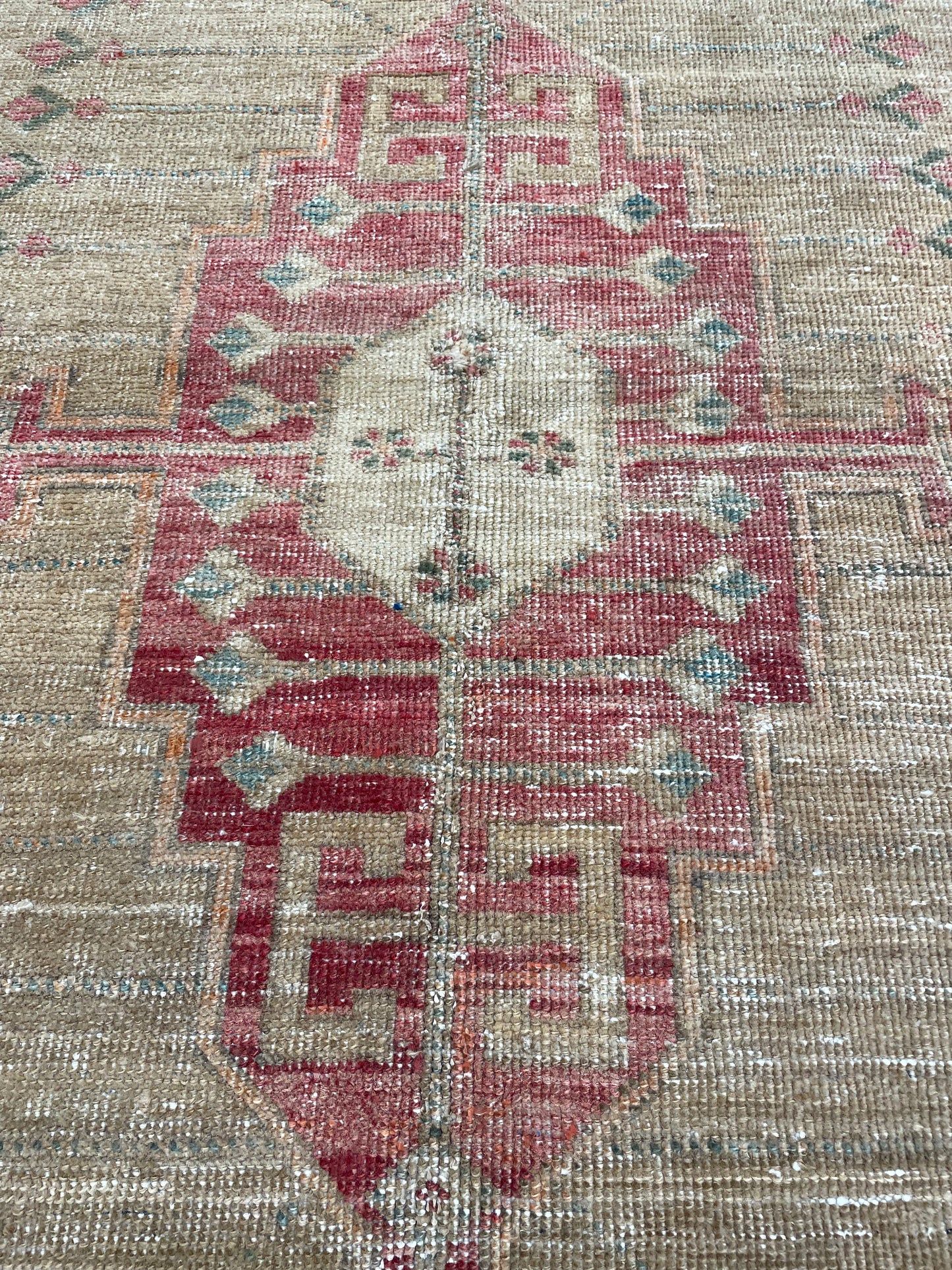 Hand-Knotted Wool Rug Turkish Oushak 3'7" x 4'8"