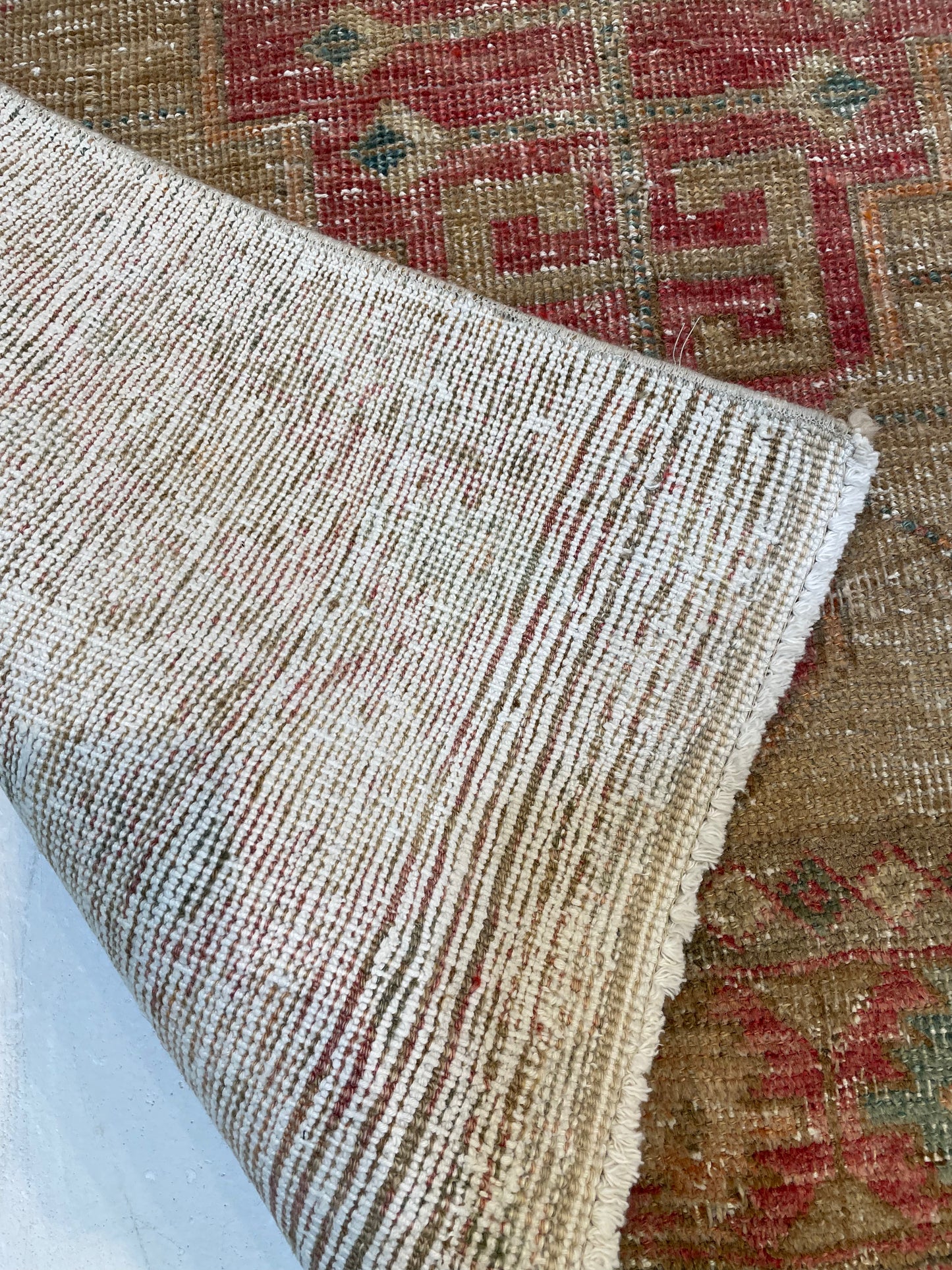 Hand-Knotted Wool Rug Turkish Oushak 3'7" x 4'8"