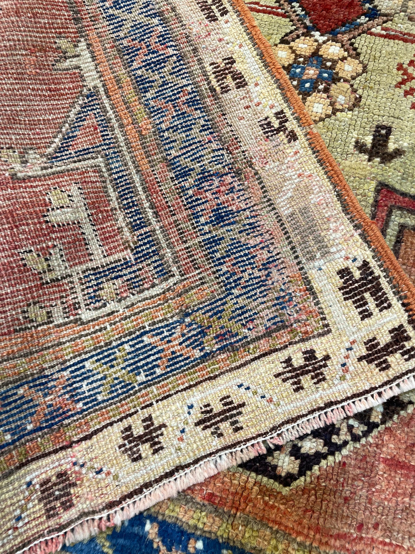 Hand-Knotted Wool Rug Turkish Oushak 3'10" x 7'2"