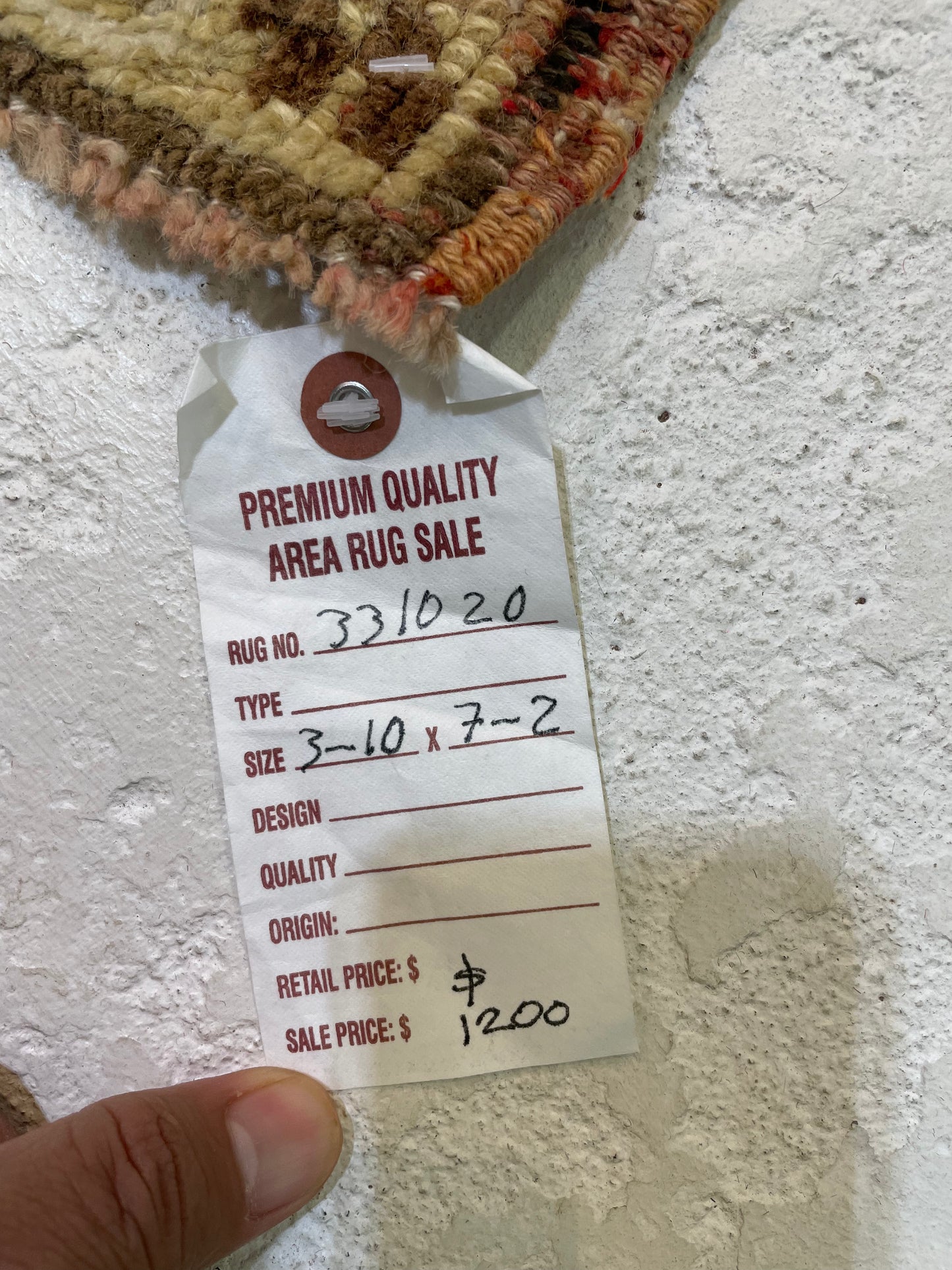 Hand-Knotted Wool Rug Turkish Oushak 3'10" x 7'2"