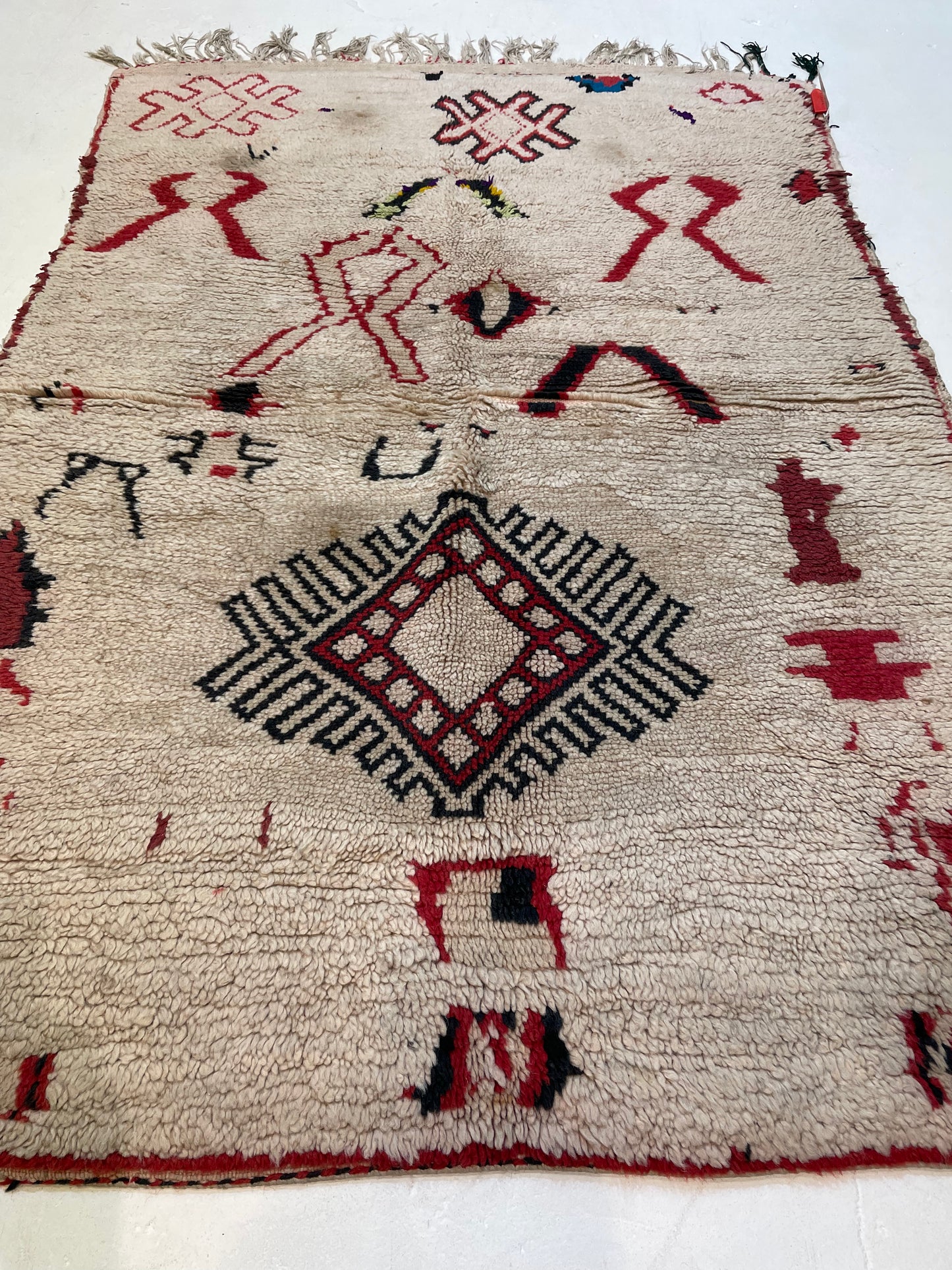 Hand-Knotted Wool Rug Moroccan 3'6" x 5'1"
