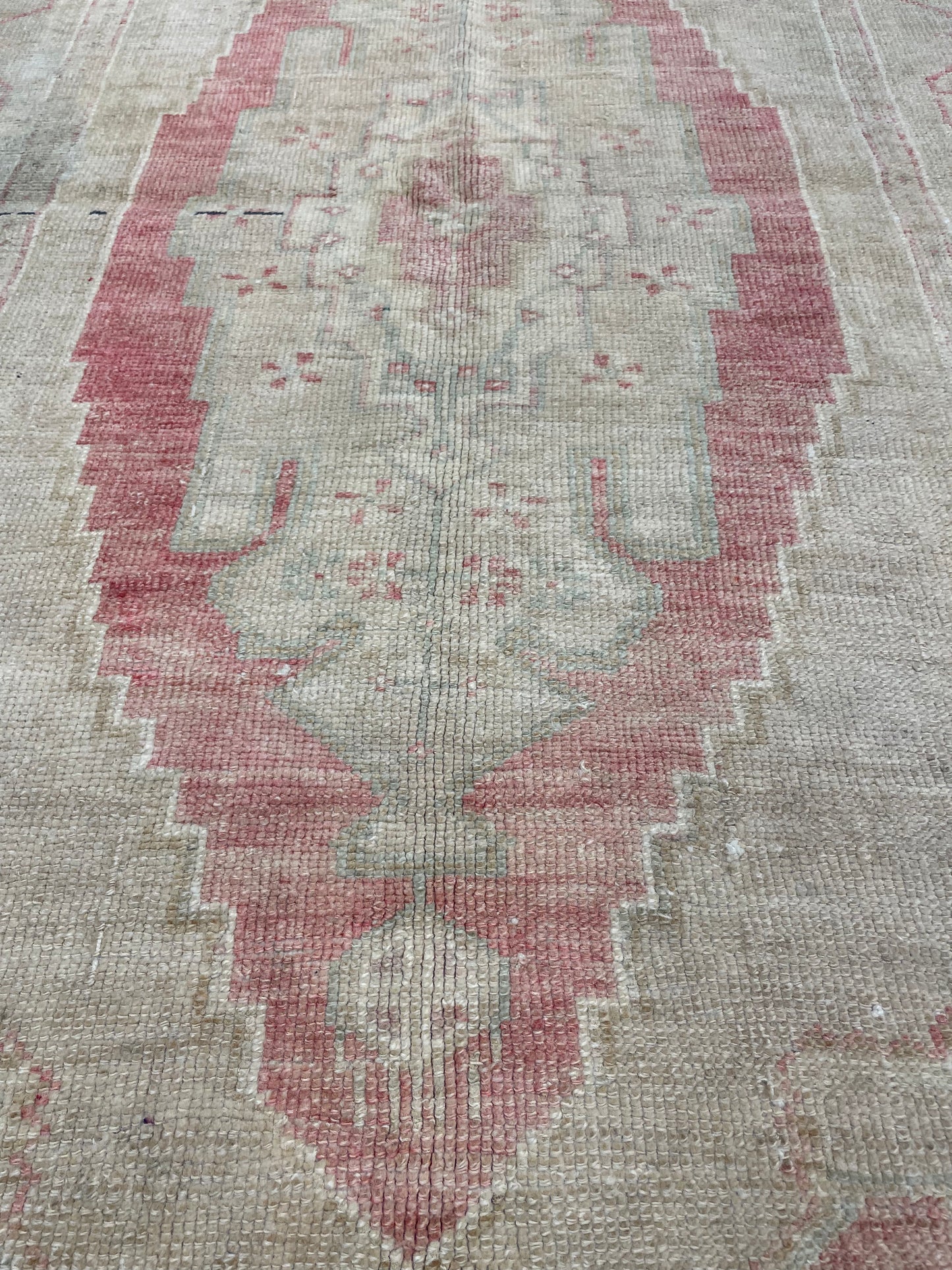 Hand-Knotted Wool Rug Turkish Oushak 3'4" x 6'5"