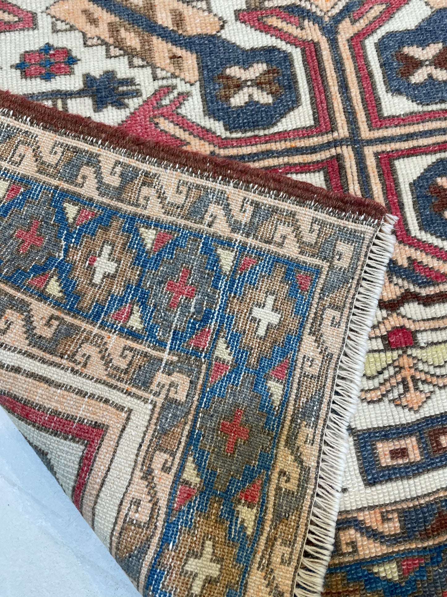 Hand-Knotted Wool Rug Turkish Oushak 3'4" x 5'10"